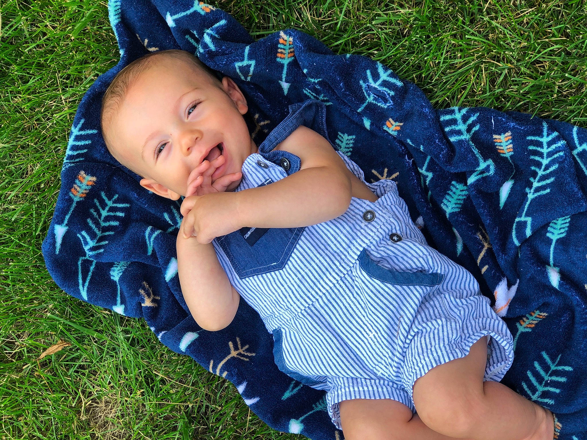 Bennington joined the competition — help win amazing prizes! baby, baby_toddler_clothing, beauty, blue, child, design, grass, grass_family, happy, leaf, leg, pattern, person, plant, sitting, skin, smile, summer, textile, toddler