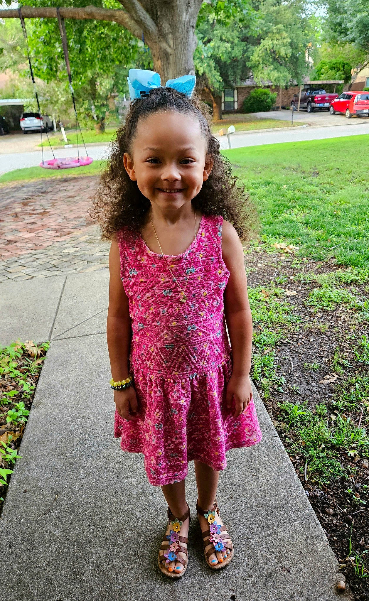 Khaleesia joined the competition — help win amazing prizes! baby_toddler_clothing, child, event, fun, grass, happy, joy, leisure, magenta, pattern, person, pink, plant, public_space, recreation, sandal, smile, snapshot, summer, sunglasses