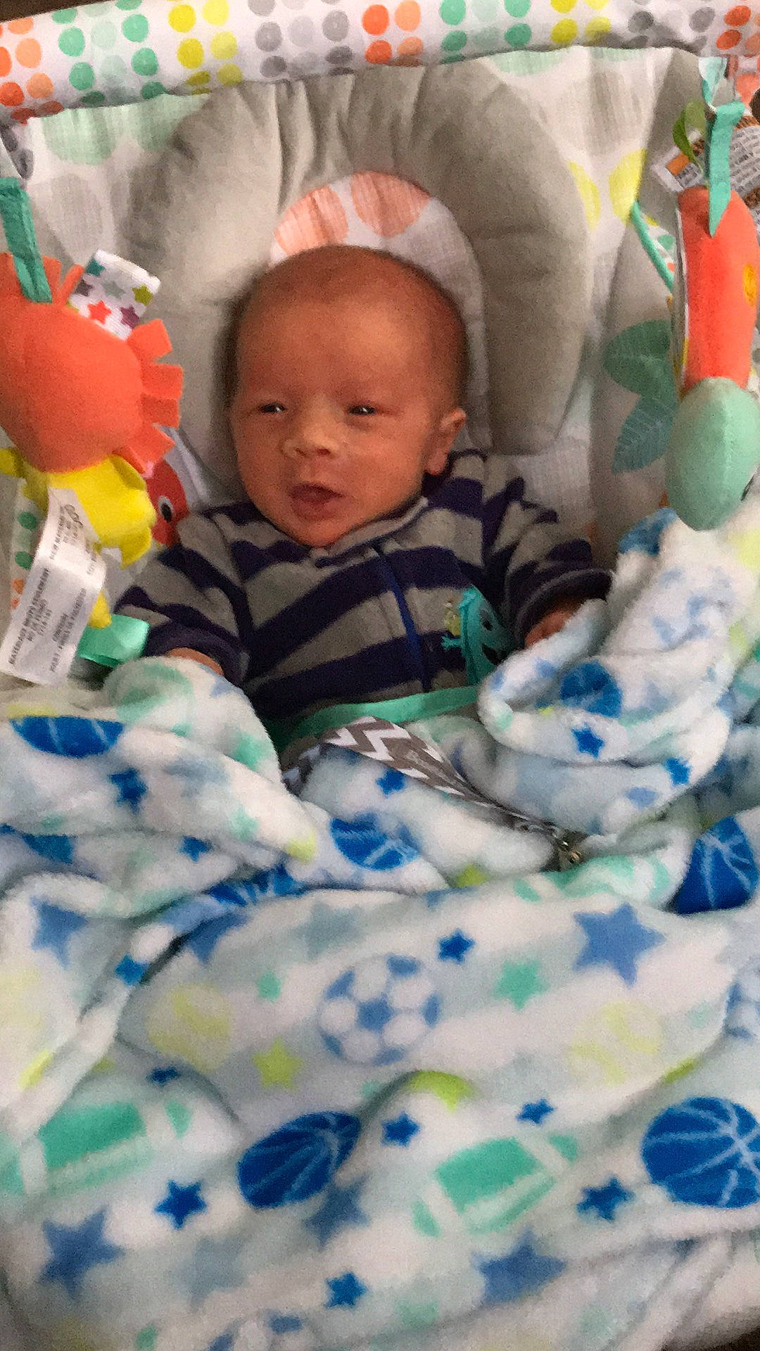 Bryan joined the competition — help win amazing prizes! baby, baby_products, baby_sleeping, baby_toddler_clothing, bed_sheet, bedding, bedtime, cheek, child, comfort, eye, fun, happy, linens, nose, pattern, person, play, skin, textile