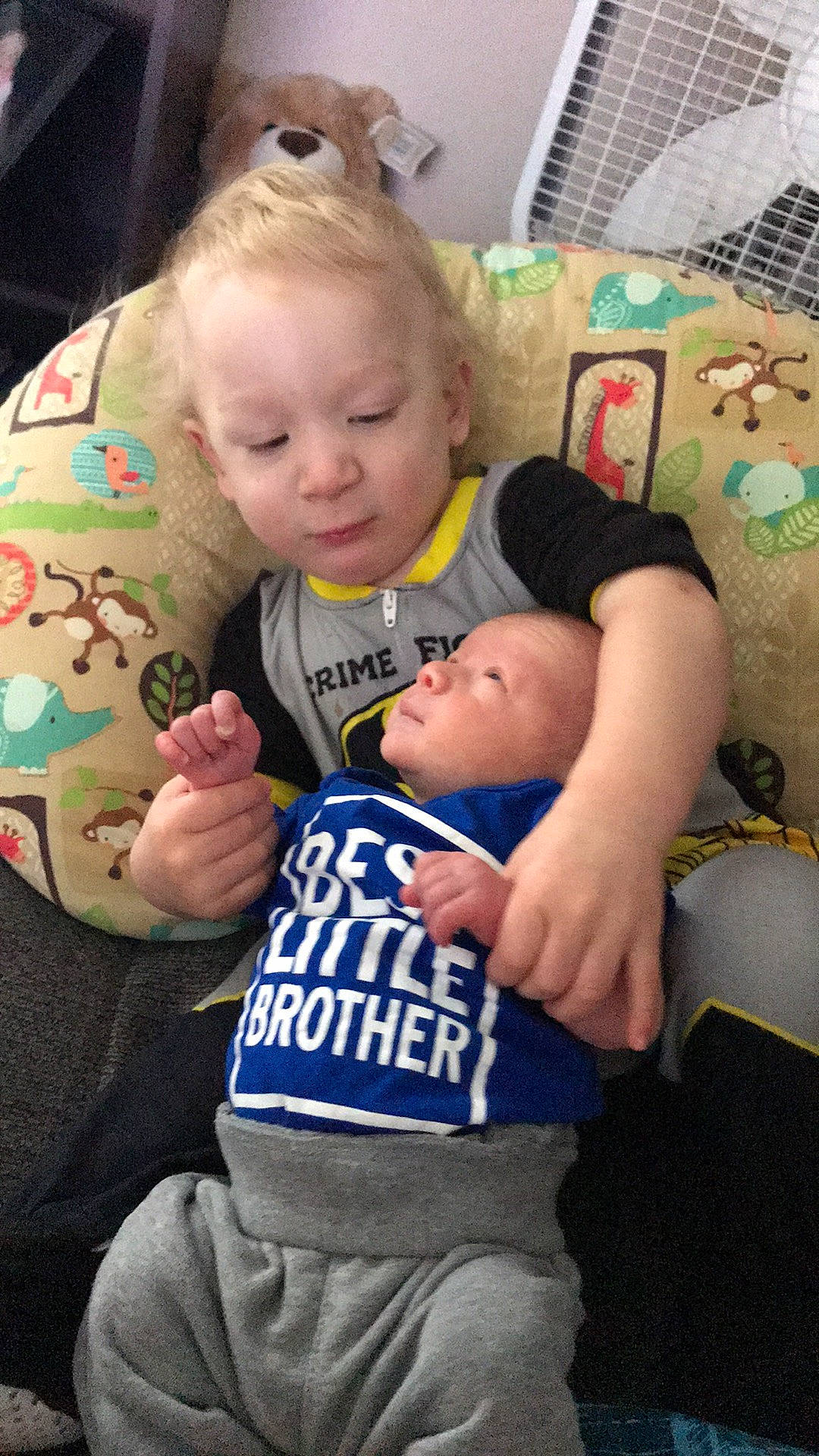 Leland joined the competition — help win amazing prizes! baby, baby_toddler_clothing, cheek, child, comfort, couch, eye, face, finger, gesture, hairstyle, happy, head, human_body, interaction, mouth, person, product, skin, sleeve