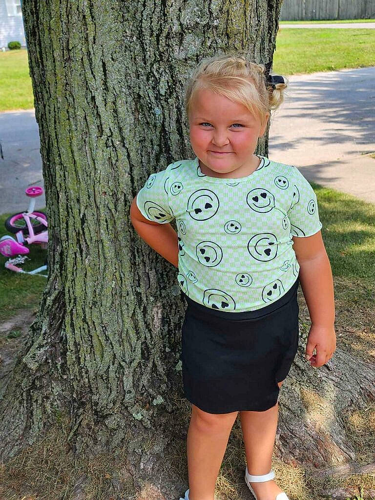 Karissa joined the competition — help win amazing prizes! baby_toddler_clothing, fun, grass, green, hairstyle, happy, head, joy, organ, people, people_in_nature, person, pink, plant, shorts, sleeve, smile, thigh, tree, trunk