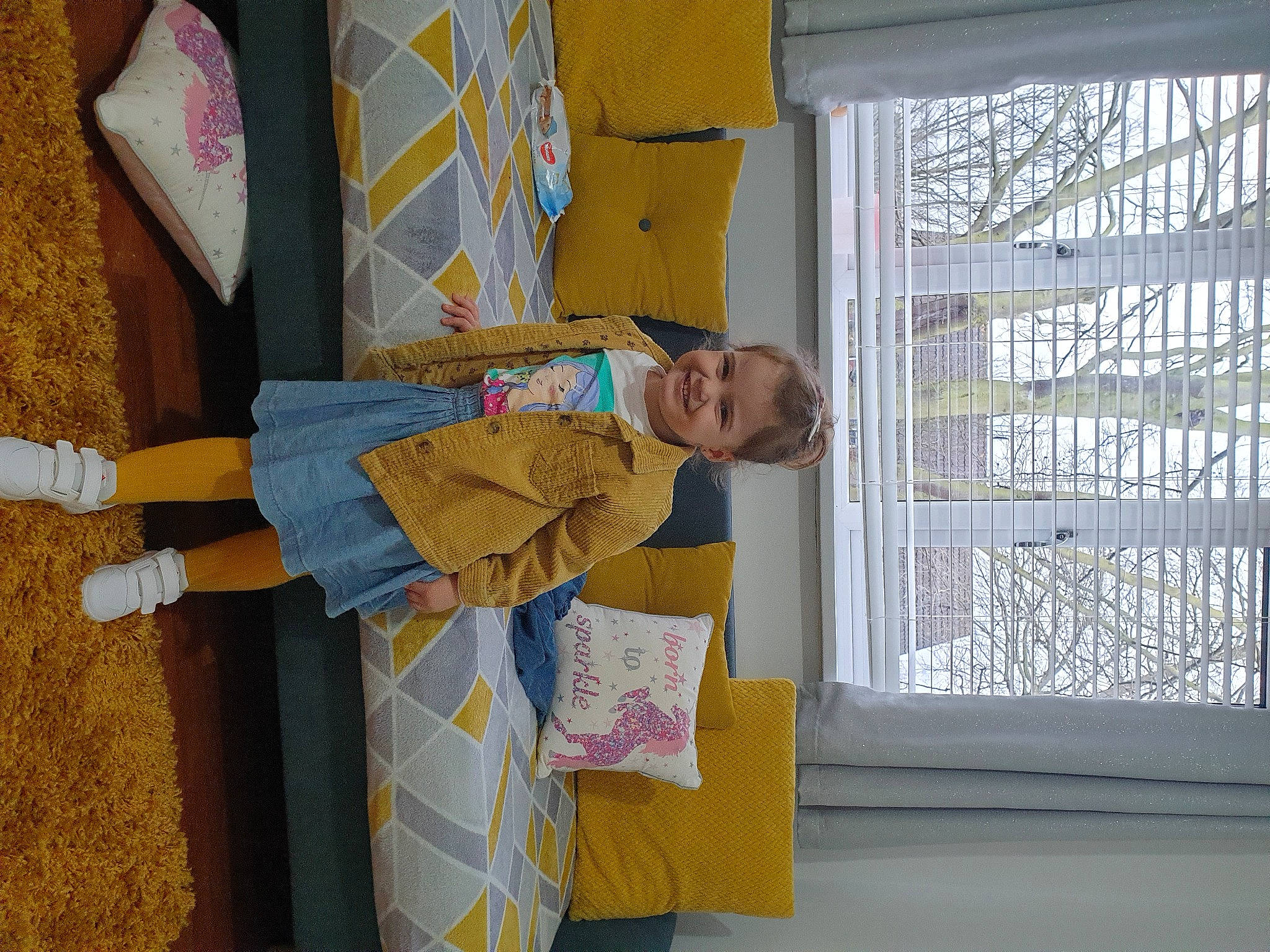 Alexia joined the competition — help win amazing prizes! child, flooring, house, joy, linens, mammal, paper, paper_product, pattern, person, room, sash_window, shade, textile, tree, vertebrate, visual_arts, window, window_blind, window_covering