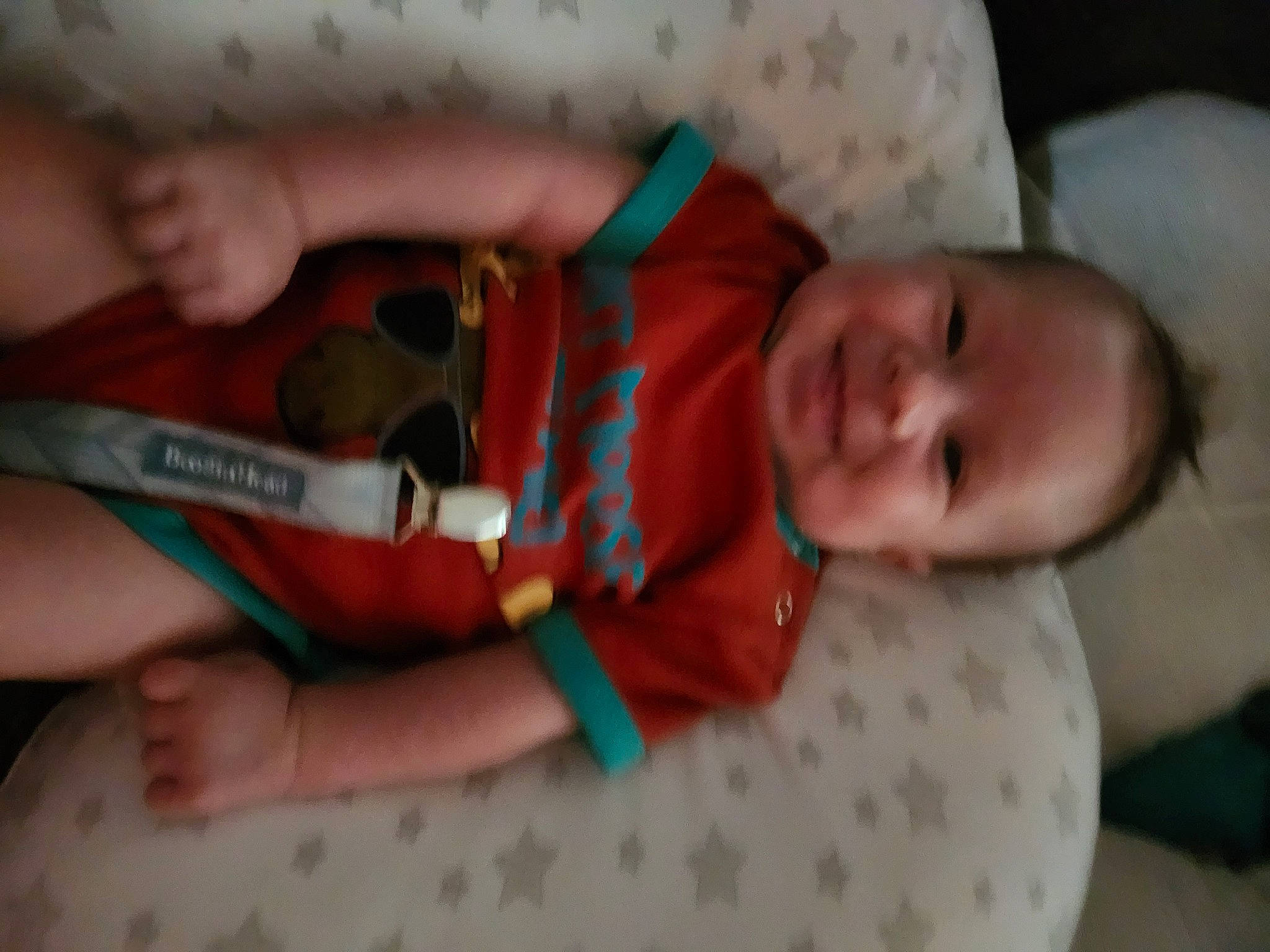 Morrison is registered to the contest to win money with this photo: abdomen, arm, baby, baby_products, baby_toddler_clothing, bedtime, cheek, child, comfort, eye, finger, hand, infant_bed, joy, linens, mouth, nail, nose, person, skin