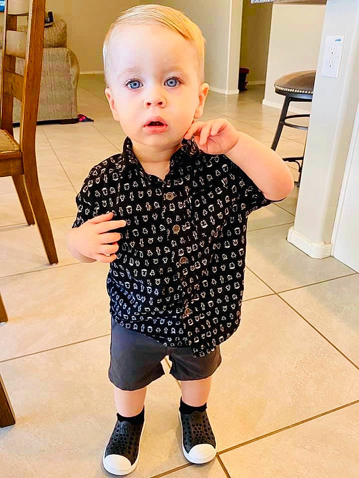 Zane joined the competition — help win amazing prizes! baby, cheek, child, clothing, design, dress, face, footwear, head, joint, lip, outerwear, pattern, person, shoe, shoulder, skin, sleeve, standing, t_shirt