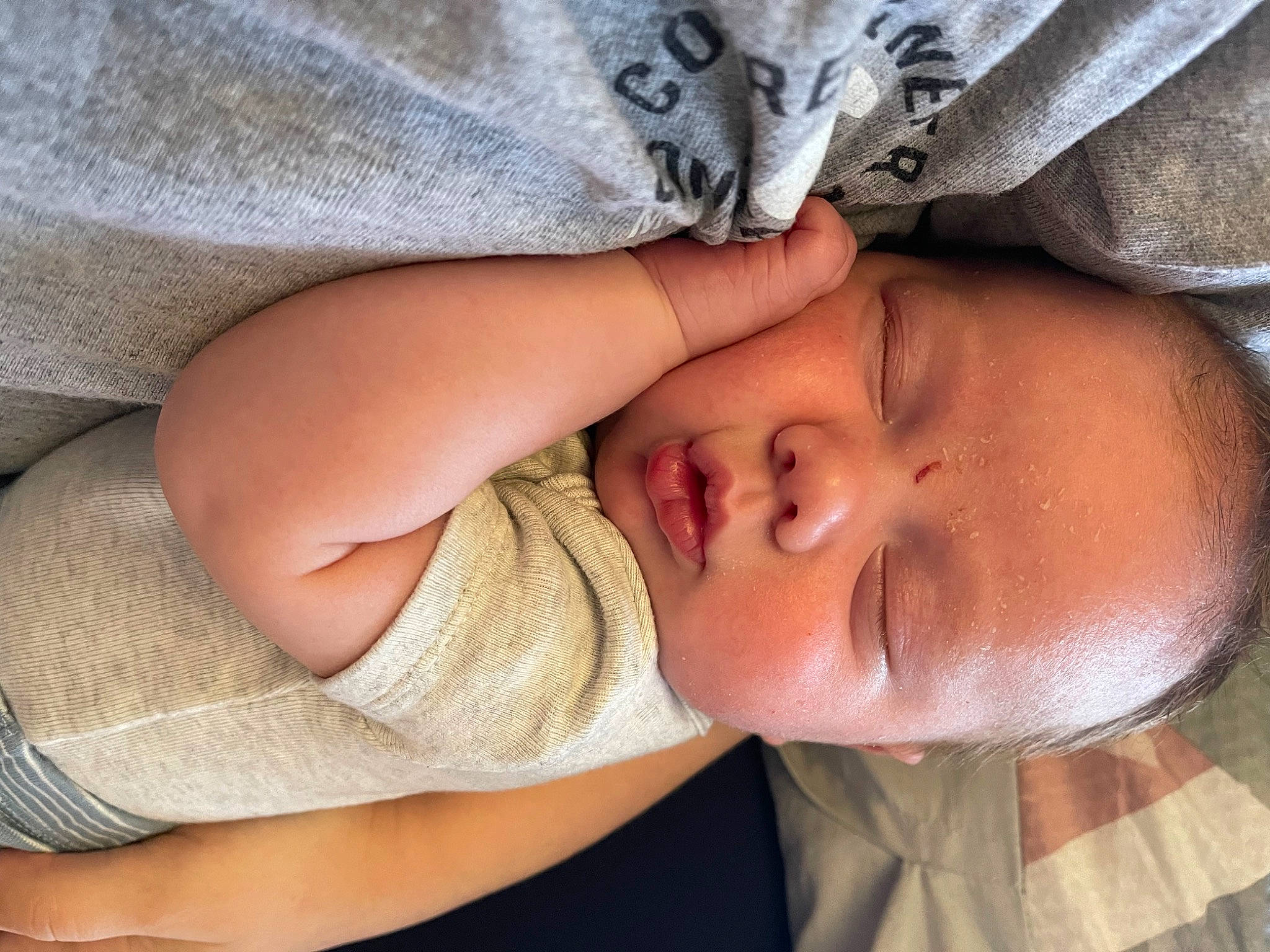 Ryder joined the competition — help win amazing prizes! baby, baby_toddler_clothing, cheek, chin, comfort, ear, eye, facial_expression, finger, gesture, hand, human_body, lip, mouth, neck, nose, person, skin, sleeve, thumb