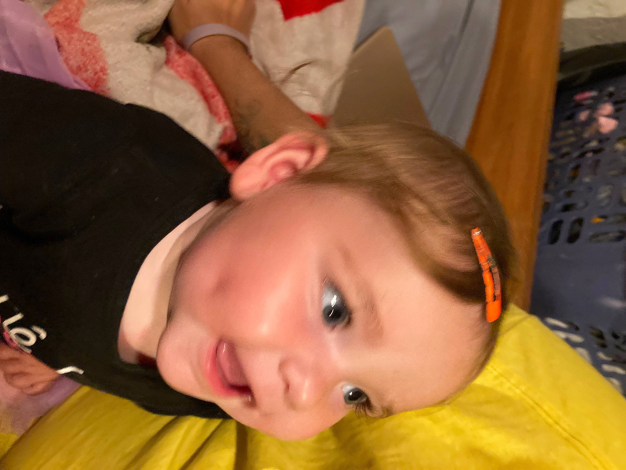 Rriver Rose is registered to the contest to win money with this photo: baby, black_hair, cheek, child, comfort, ear, eyebrow, eyelash, finger, forehead, fun, happy, iris, lip, mouth, neck, nose, orange, person, skin