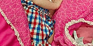 Krimson joined the competition — help win amazing prizes! baby, sleeping, blanket, pink, clothing, infant, pattern, elephant_pattern, romper, foot, hand, face, cozy, cute, indoor, soft_texture, peaceful, child, newborn, resting