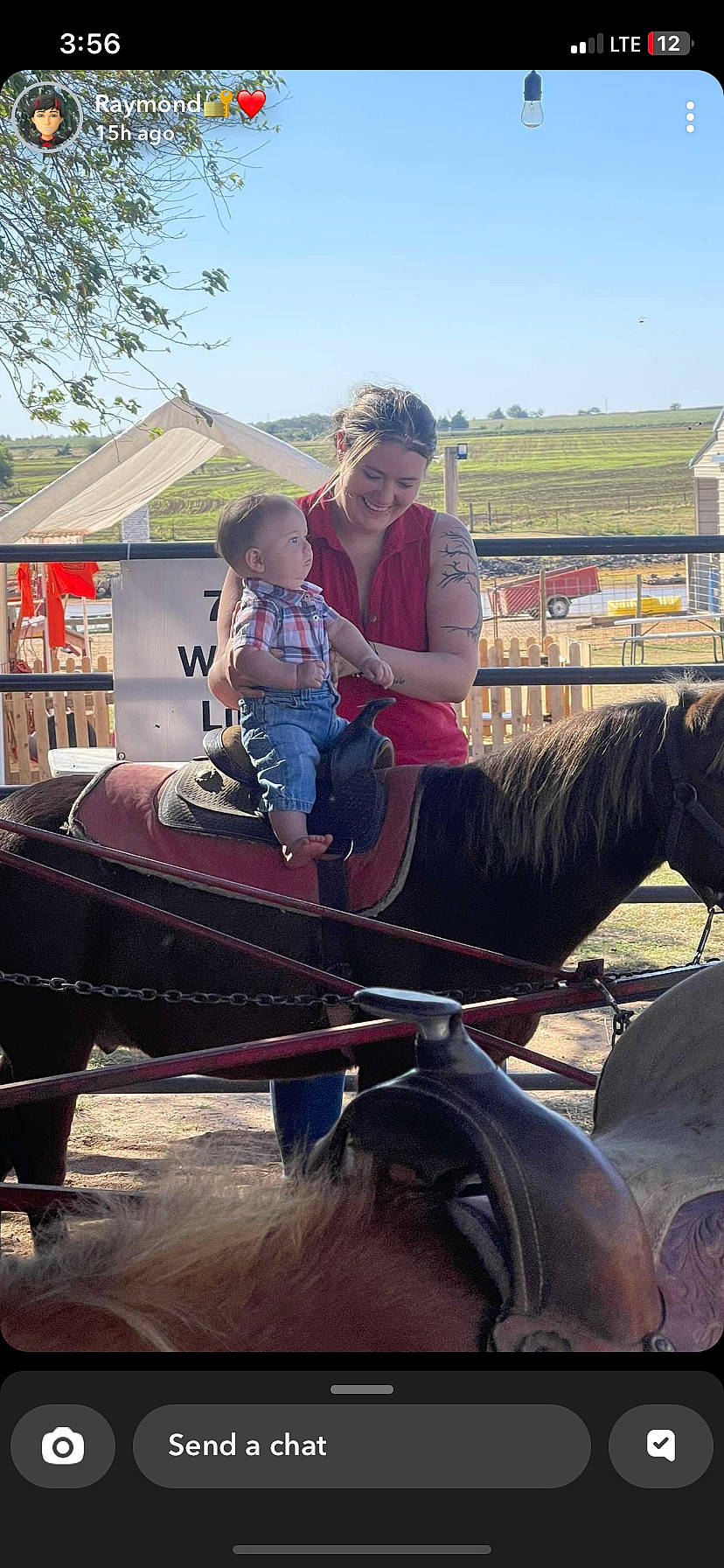 Raymond is registered to the contest to win money with this photo: animal_sports, bit, bridle, event, horse, horse_supplies, horse_tack, jacket, joy, landscape, mane, mare, pack_animal, person, recreation, rein, saddle, sky, toddler, travel