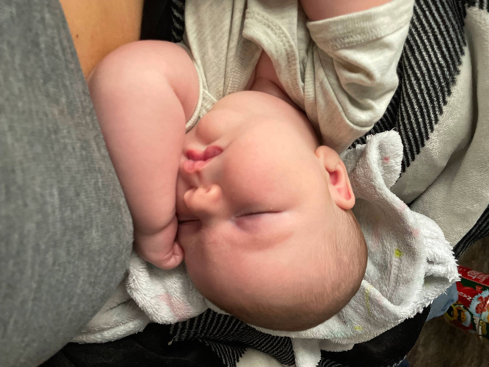 Lily is registered to the contest to win money with this photo: abdomen, baby, cheek, child, comfort, finger, gesture, hand, joint, knee, leg, nail, person, skin, stomach, thigh, thumb, toddler, tree, trunk