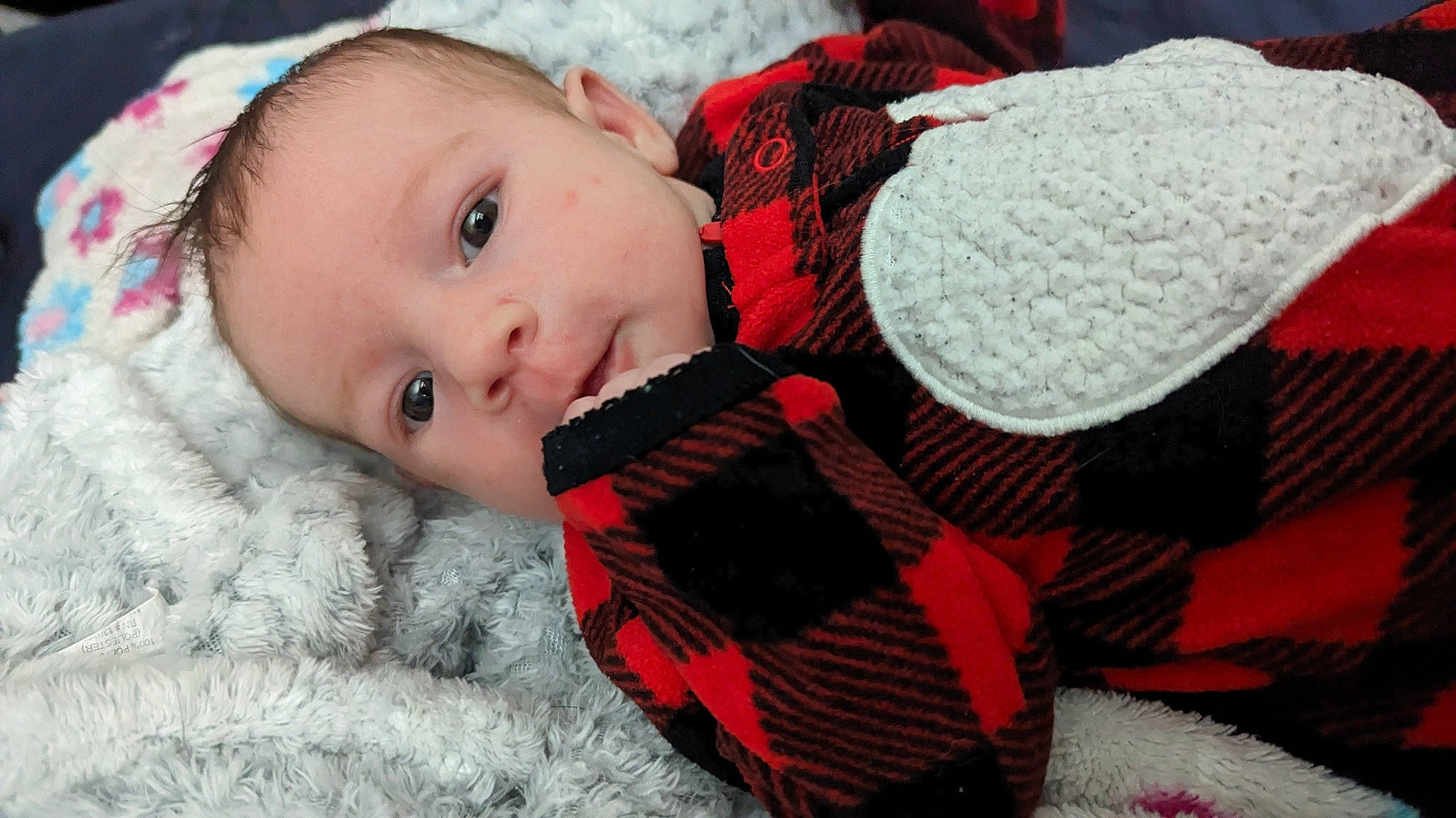 Aphrodite joined the competition — help win amazing prizes! baby, baby_toddler_clothing, cap, carmine, cheek, child, christmas, christmas_eve, fashion_accessory, fur, headgear, knit_cap, lip, pattern, person, sleeve, textile, toddler, winter, wool