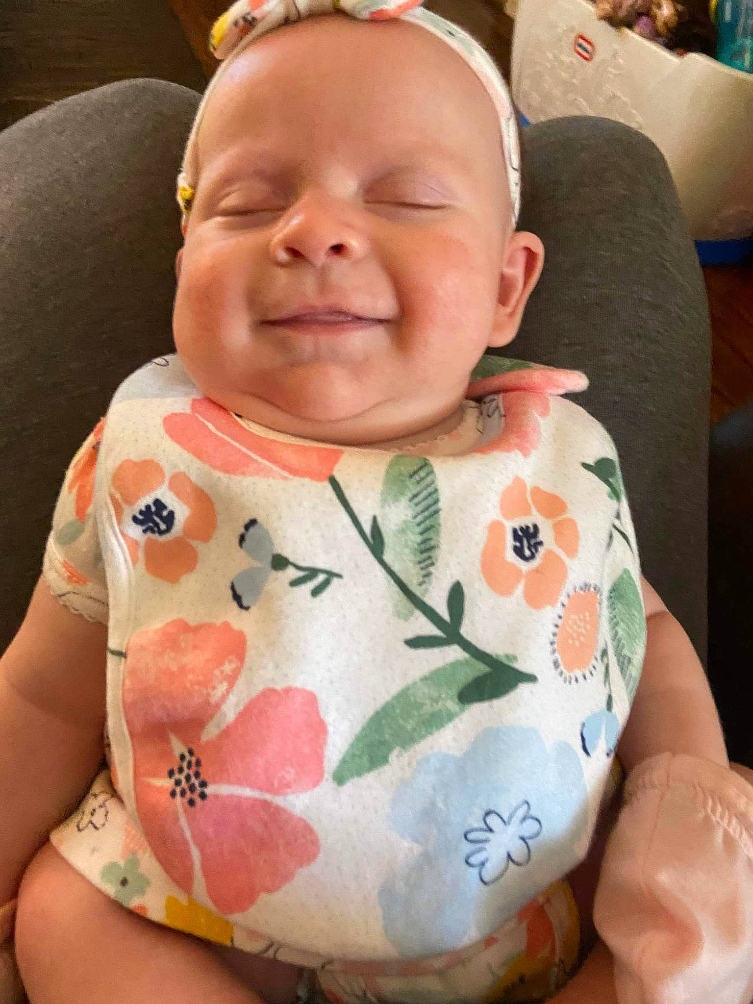Alana joined the competition — help win amazing prizes! baby, baby_toddler_clothing, cheek, chin, comfort, eye, facial_expression, finger, forehead, happy, joy, lip, mouth, neck, nose, person, pink, skin, sleeve, smile