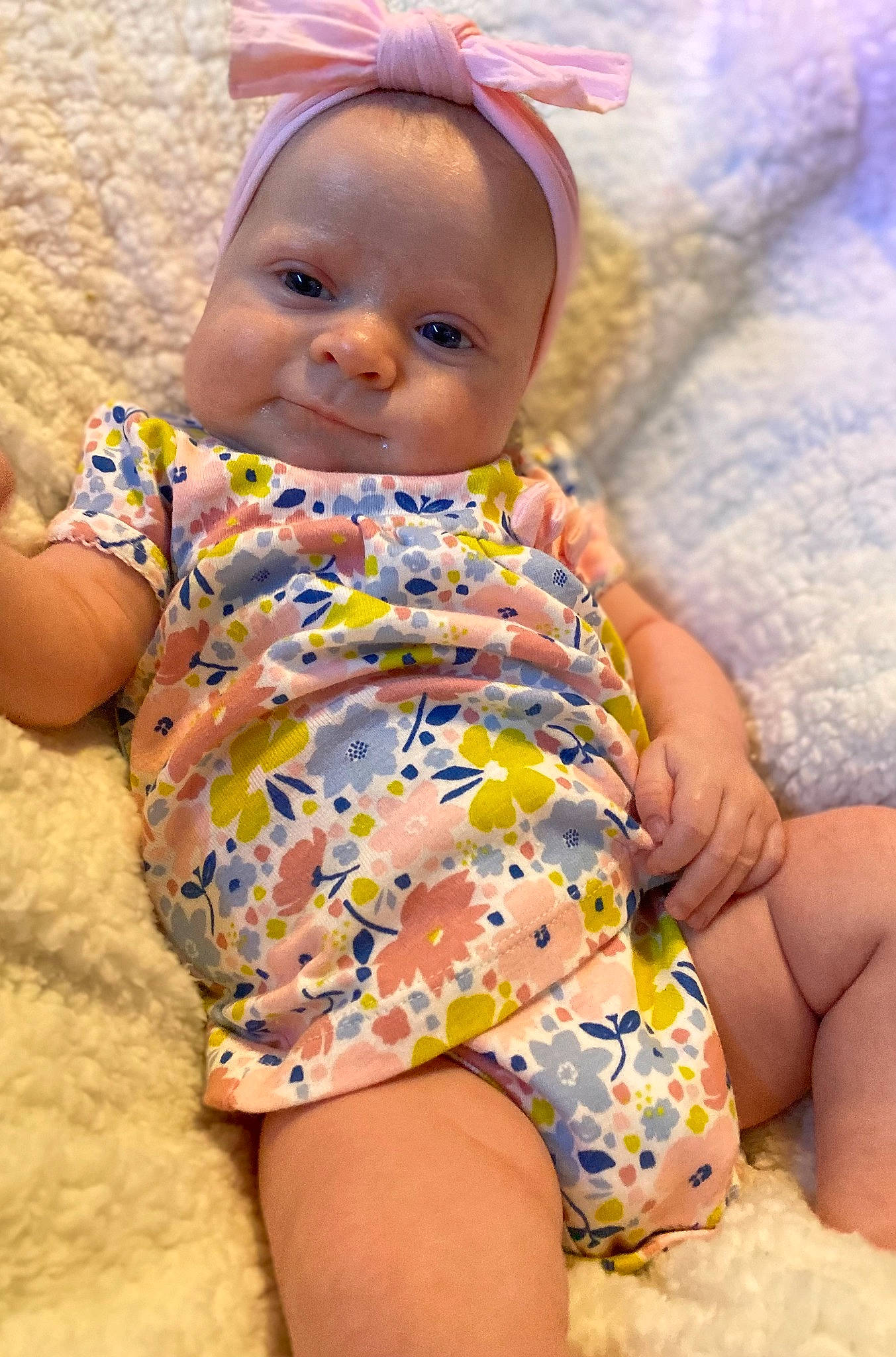 Alana joined the competition — help win amazing prizes! arm, baby, baby_toddler_clothing, child, comfort, dress, eye, face, finger, fun, happy, human_body, human_leg, people_in_nature, person, pink, skin, sleeve, textile, thigh