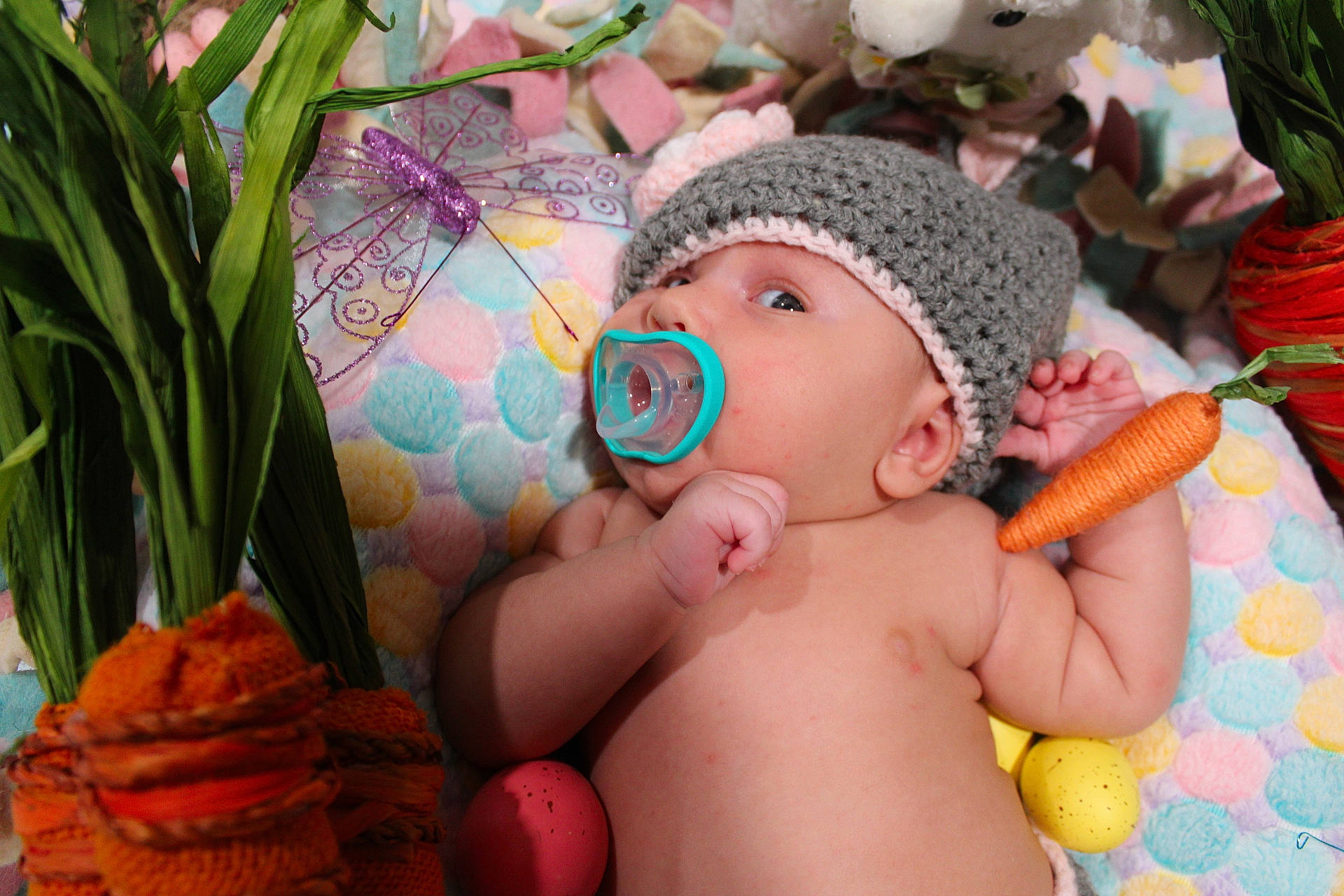 Guinevere joined the competition — help win amazing prizes! abdomen, baby, baby_products, cap, cheek, child, eyelash, finger, fun, grass, happy, headwear, leisure, mouth, person, pink, plant, product, room, skin