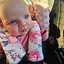 Alexis joined the competition — help win amazing prizes! baby, blanket, car_seat, child, clothing, cute, eyes, face, floral_pattern, indoors, infant, newborn, person, pink, portrait, safety, seatbelt, shadow, soft_texture, sunlight