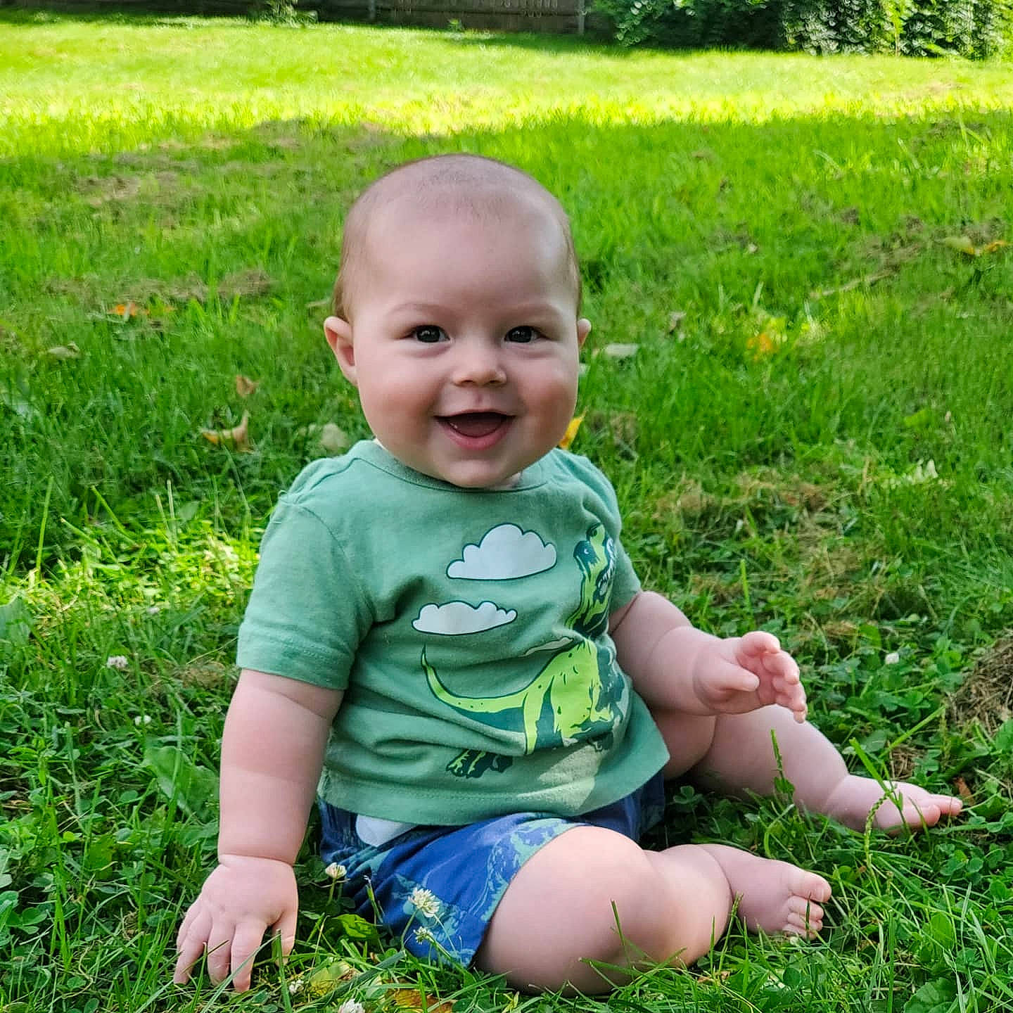 Nolan joined the competition — help win amazing prizes! baby, baby_toddler_clothing, botany, fun, grass, grass_family, grassland, green, groundcover, happy, joy, lawn, leaf, meadow, people_in_nature, person, plant, sitting, smile, summer