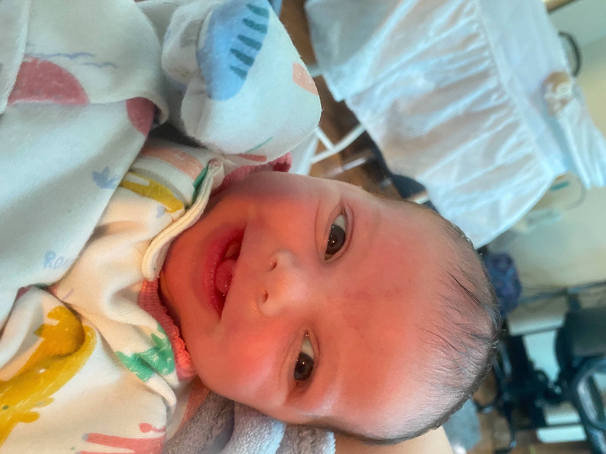 Sawyer is registered to the contest to win money with this photo: baby, baby_toddler_clothing, cheek, chin, eye, eyebrow, eyelash, finger, hair, happy, iris, lip, mouth, neck, nose, orange, person, skin, textile, toddler