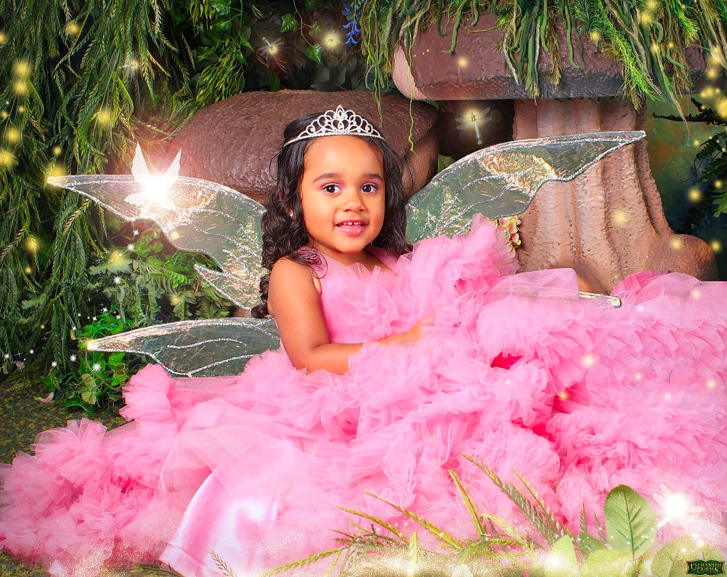 Kayleigh is registered to the contest to win money with this photo: baby_toddler_clothing, beauty, child, christmas_ornament, dress, event, facial_expression, flash_photography, fun, grass, happy, headpiece, headwear, joy, magenta, mythical_creature, people_in_nature, person, petal, pink