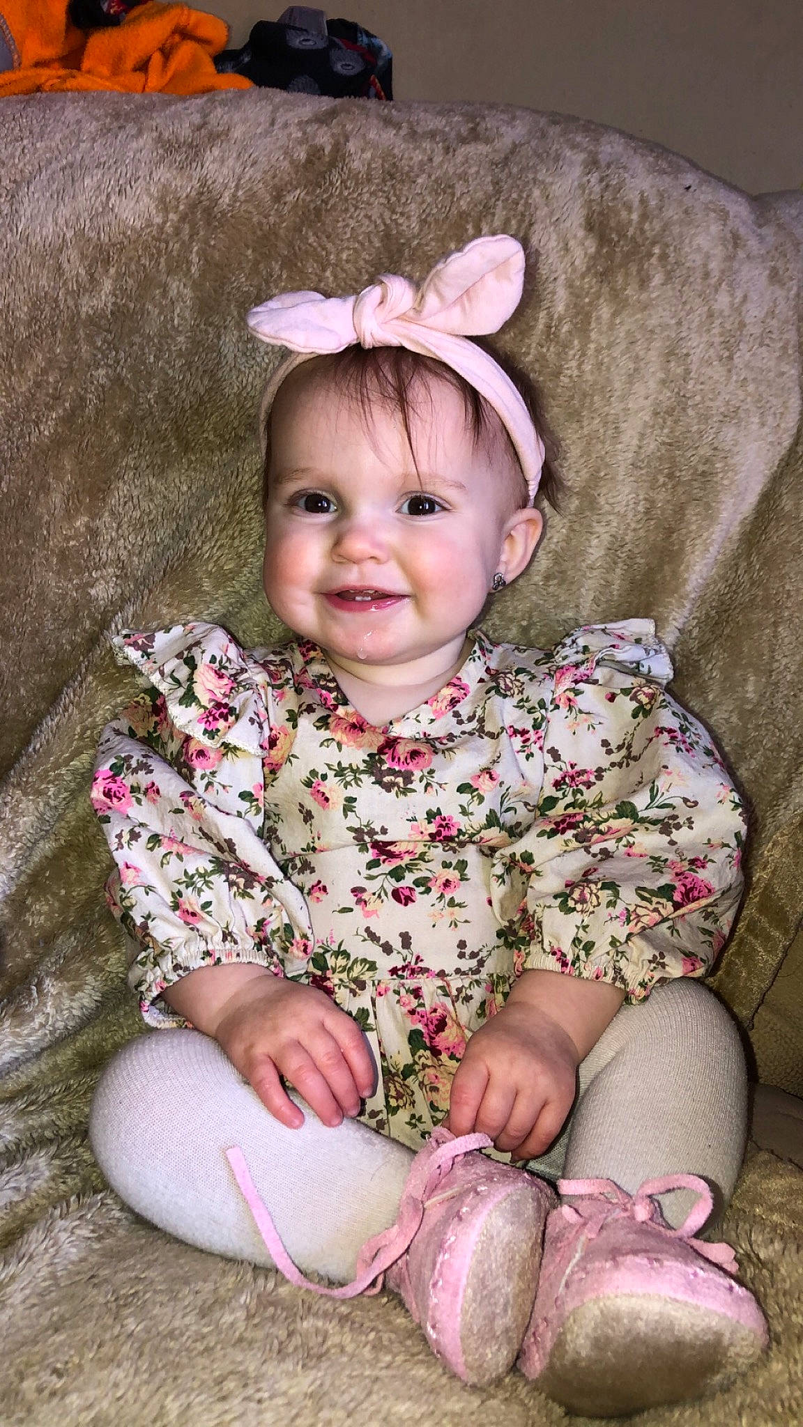 Dylan joined the competition — help win amazing prizes! baby, baby_toddler_clothing, child, dress, eye, face, grass, happy, head, human_body, iris, joy, leaf, lip, magenta, person, pink, skin, sleeve, smile