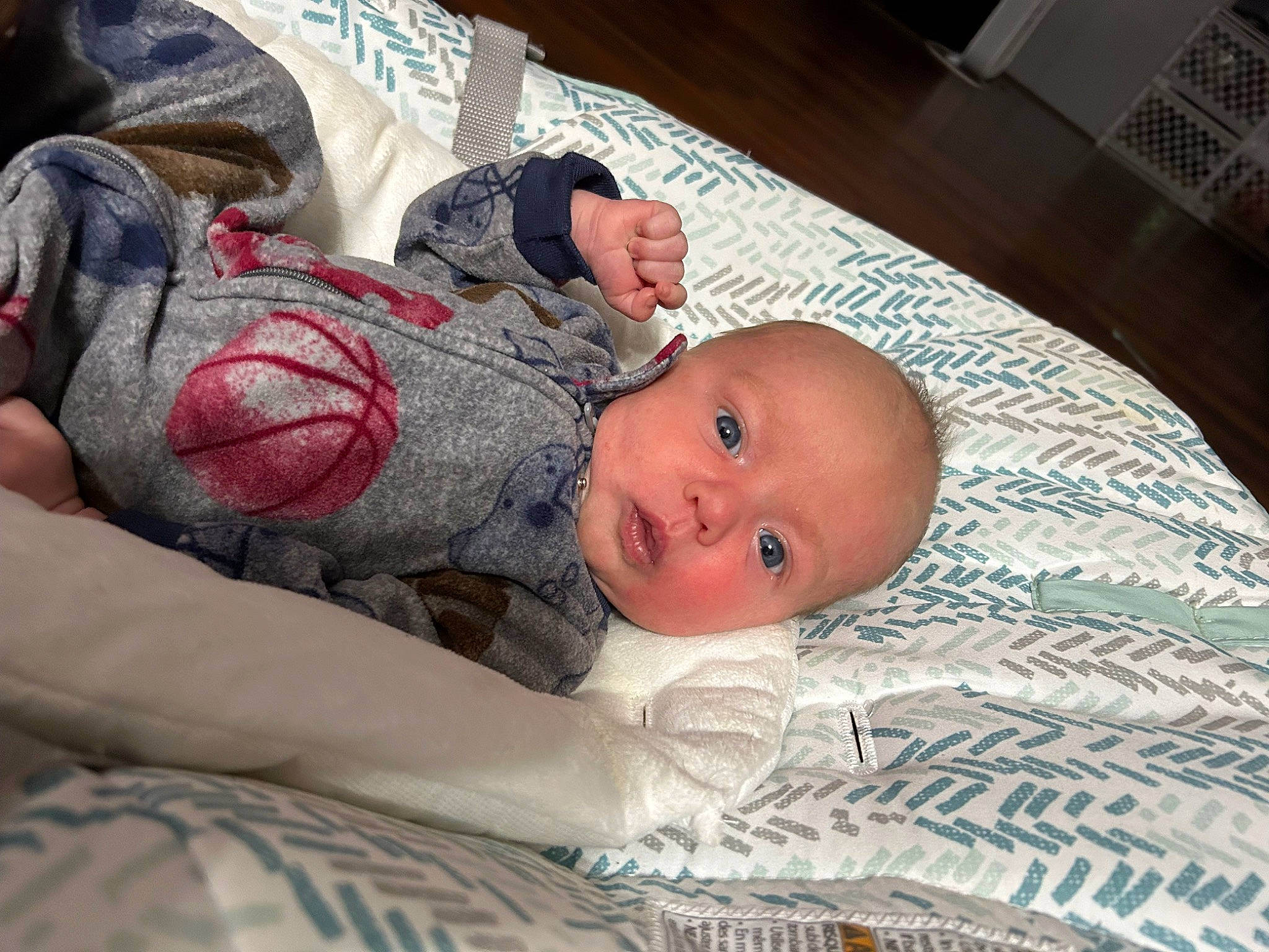 Lucas joined the competition — help win amazing prizes! baby, baby_products, baby_toddler_clothing, bedding, bedtime, child, comfort, hat, linens, pattern, person, room, skin, sleep, toddler, wood