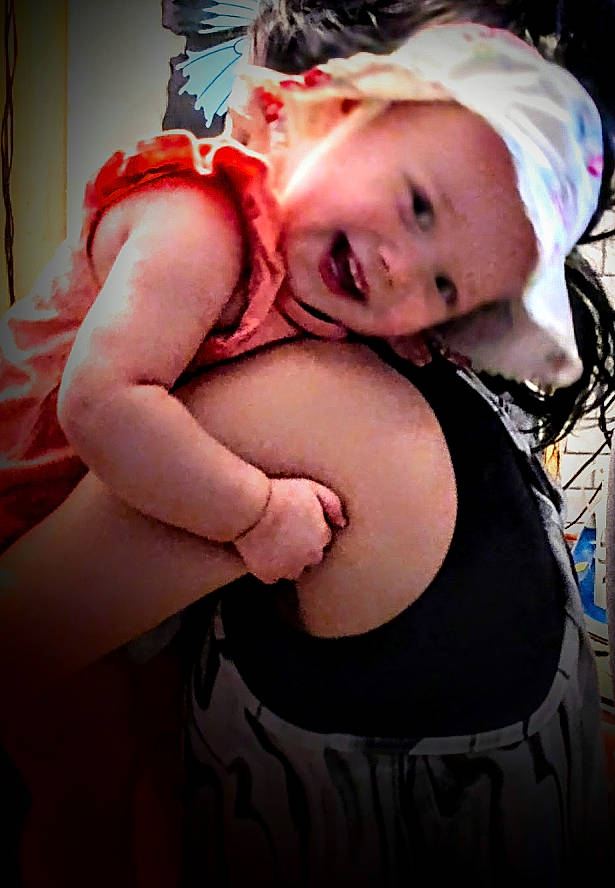 Brooklyn joined the competition — help win amazing prizes! abdomen, baby, baby_toddler_clothing, chest, child, elbow, event, flash_photography, fun, gesture, happy, headwear, human_leg, jewellery, person, pink, smile, stomach, thigh, thumb