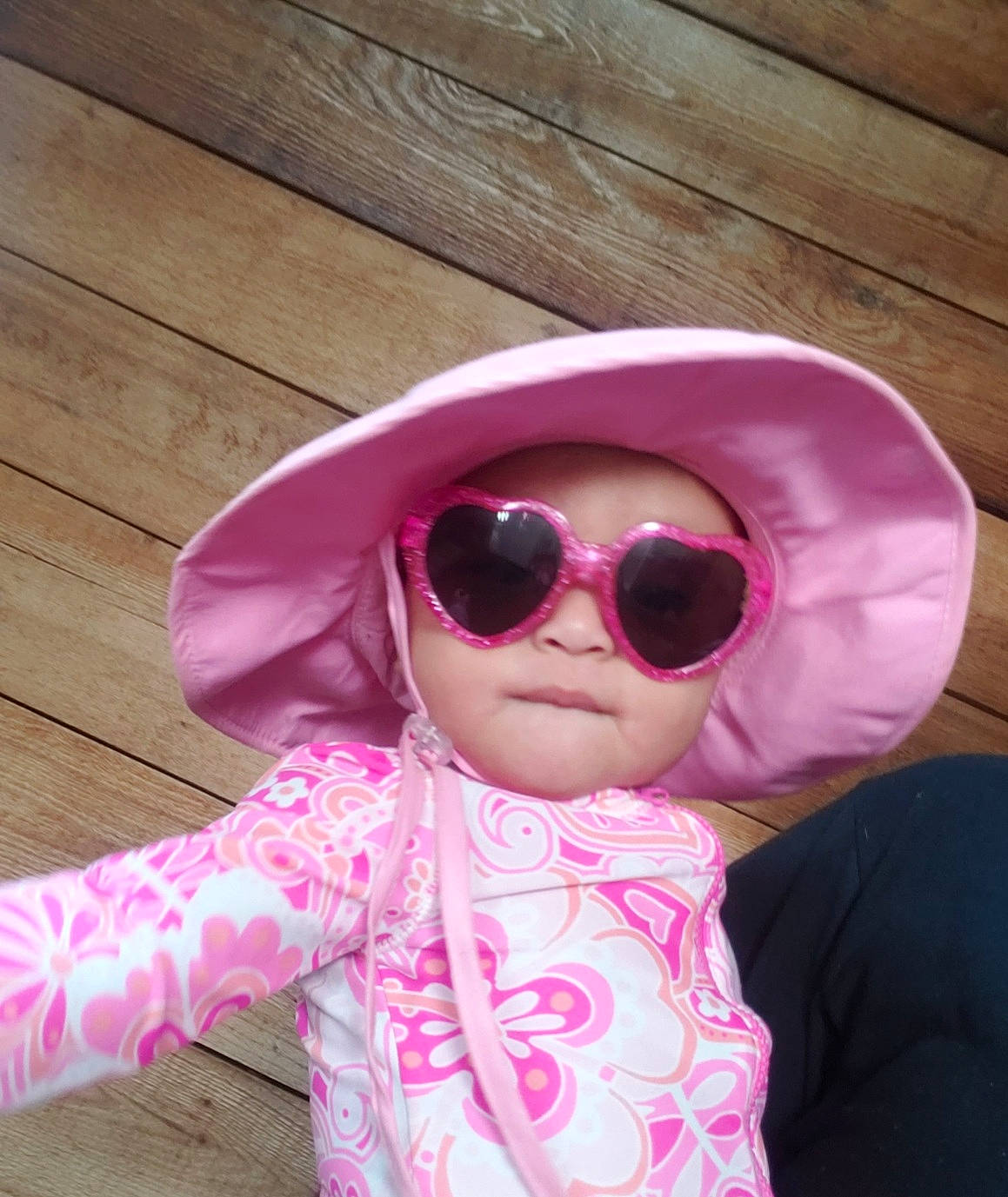 Andria joined the competition — help win amazing prizes! child, cool, eyewear, glasses, goggles, headgear, headwear, lip, magenta, outerwear, person, personal_protective_equipment, pink, smile, sunglasses, toddler, vision_care