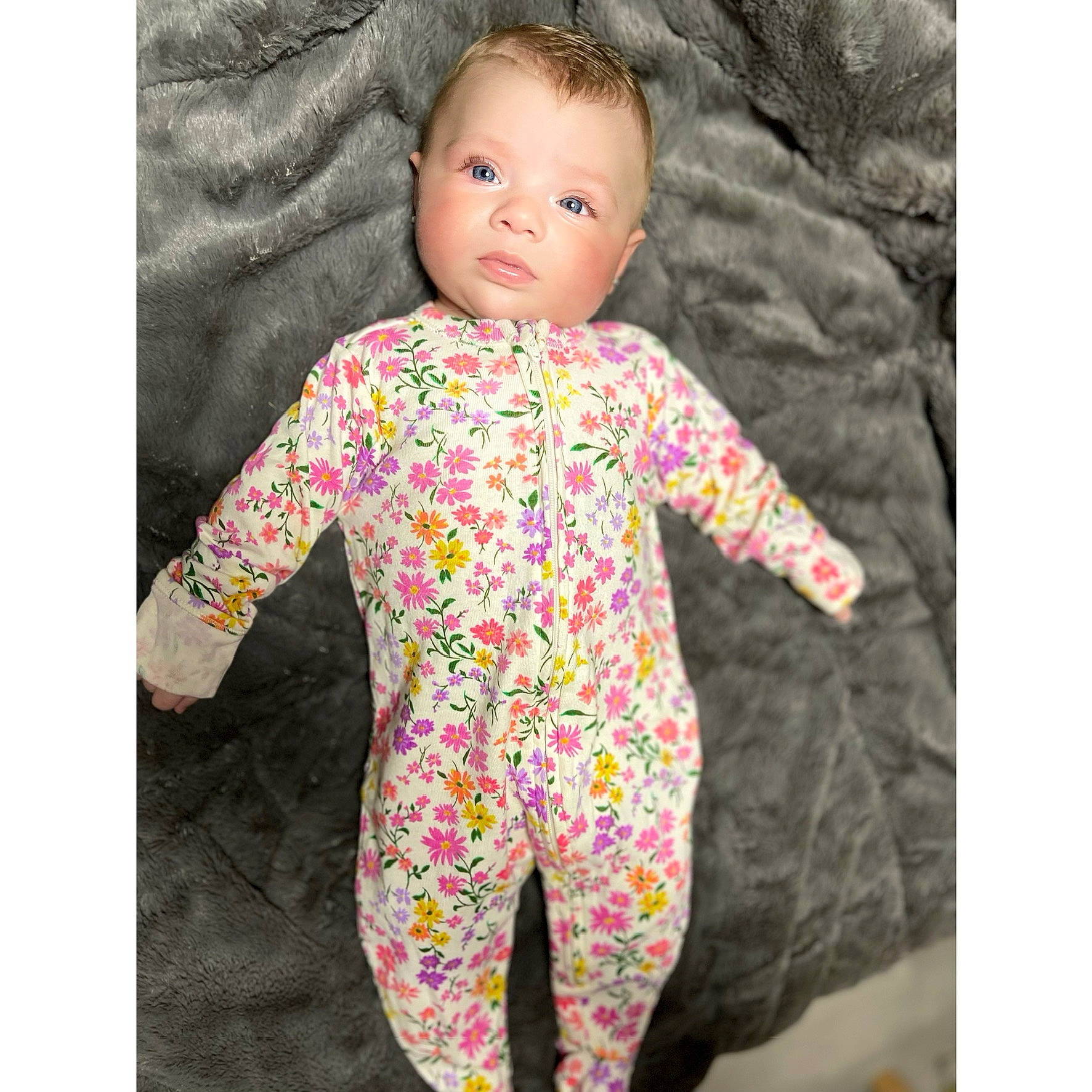 Italia joined the competition — help win amazing prizes! arm, baby, baby_toddler_clothing, child, comfort, face, flower, grass, happy, head, linens, long_sleeved_t_shirt, magenta, neck, pattern, person, shirt, sleeve, sportswear, t_shirt