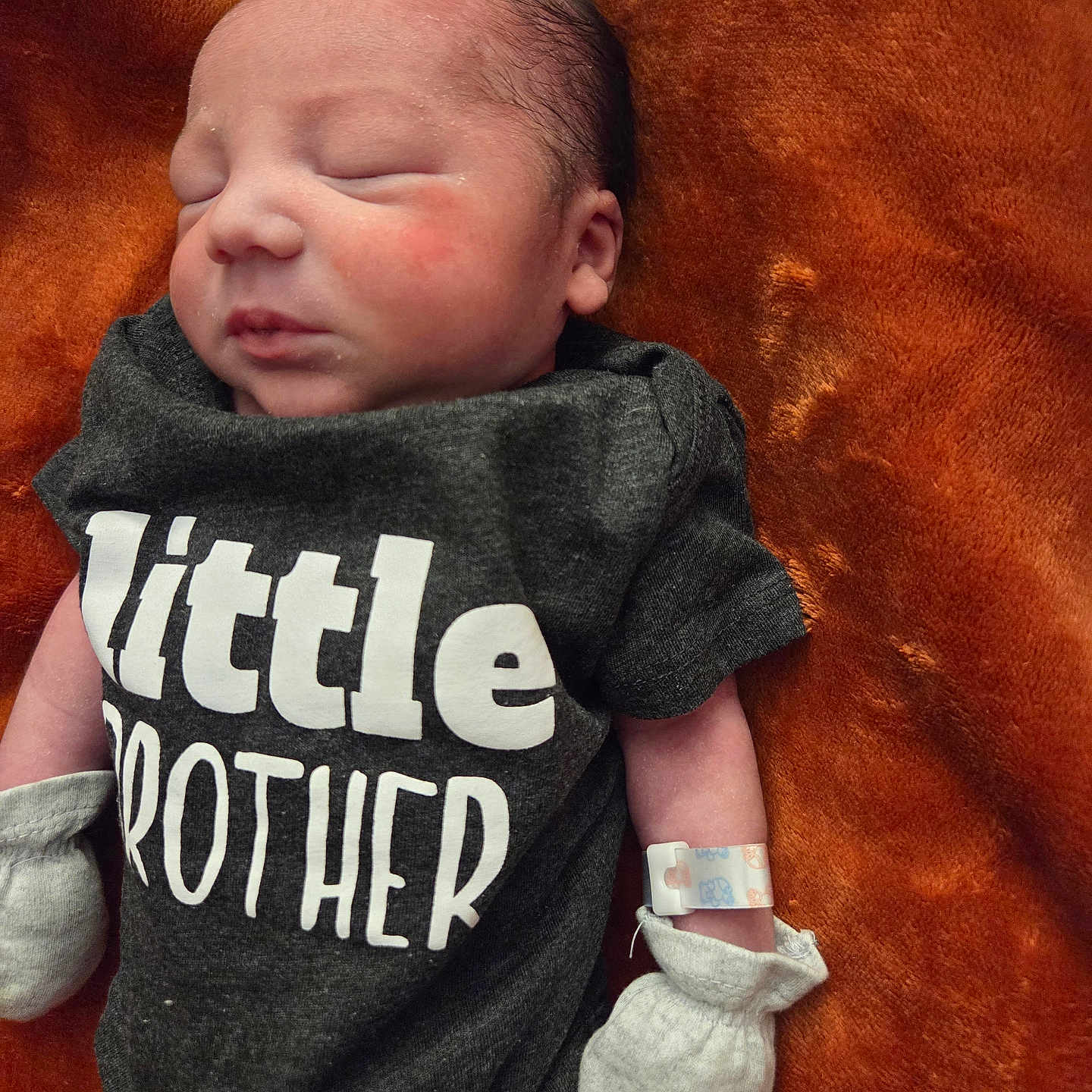 Rodney joined the competition — help win amazing prizes! baby, baby_boy, blanket, child, close_up, cute, face, hospital_bracelet, infant, lying_down, mittens, newborn, newborn_clothing, onesie, peaceful, portrait, resting, sleeping, small, soft_texture