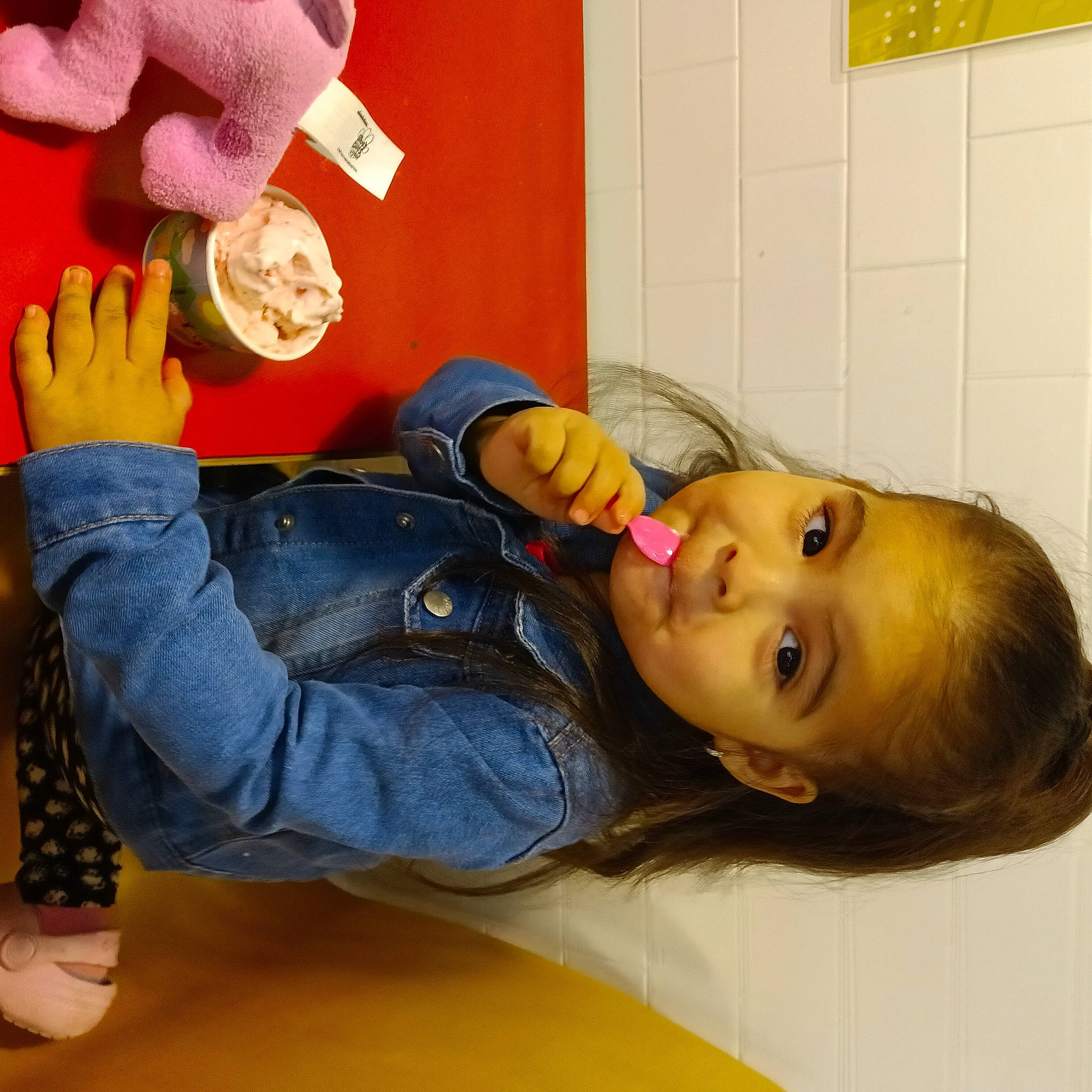 Yvette joined the competition — help win amazing prizes! baby, child, comfort, cool, finger, flooring, fun, gesture, happy, mouth, nose, person, play, room, sitting, stuffed_toy, thumb, toddler, toy, wood