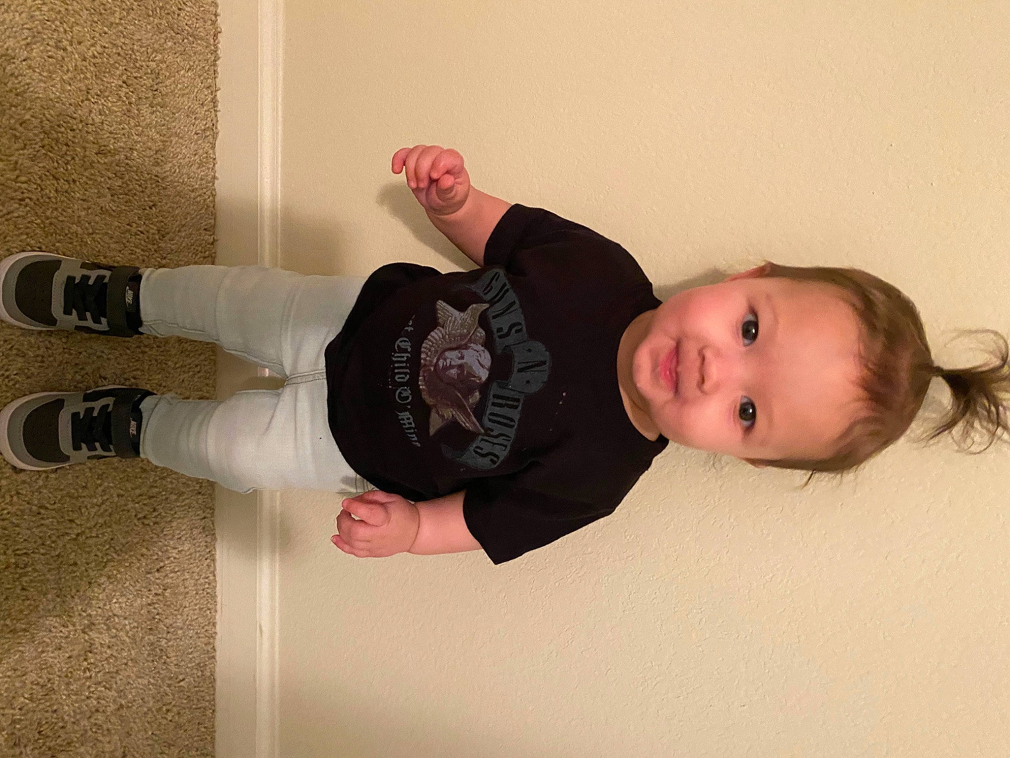 Blakelynn joined the competition — help win amazing prizes! baby, baby_toddler_clothing, child, comfort, finger, flooring, fun, happy, human_leg, knee, person, room, sitting, sleeve, smile, sock, thumb, toddler, walking_shoe, wood