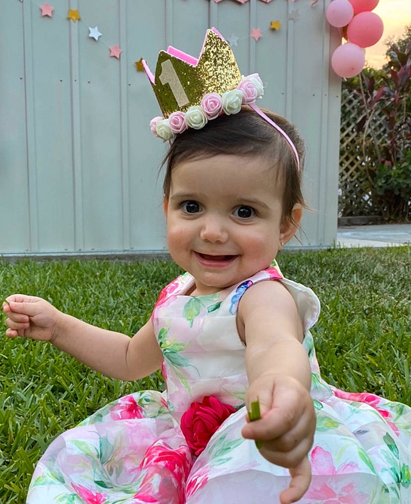 Elana joined the competition — help win amazing prizes! baby, baby_bloomers, baby_products, baby_toddler_clothing, child, costume, costume_accessory, crown, fashion_accessory, hair_accessory, headgear, joy, person, pink, toddler