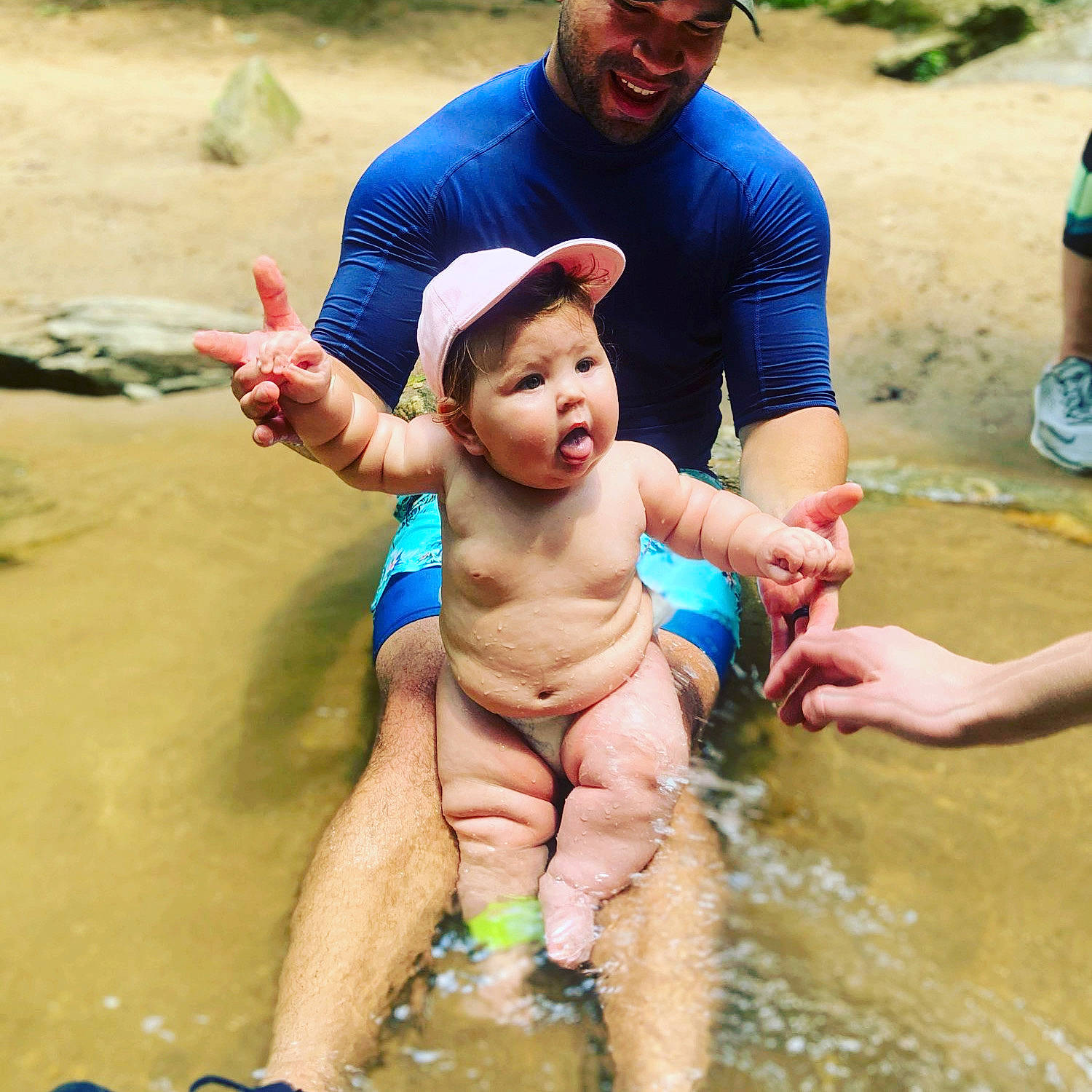 Charlotte joined the competition — help win amazing prizes! bathing, child, fun, happy, headwear, joy, mud, person, recreation, smile, summer, surprise, vacation, water