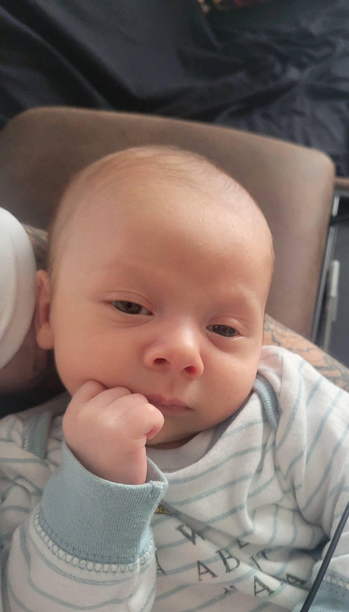 Dennis joined the competition — help win amazing prizes! baby, baby_toddler_clothing, cheek, child, chin, comfort, ear, eyebrow, eyelash, finger, gesture, iris, lip, mouth, nose, person, skin, sleeve, smile, thumb