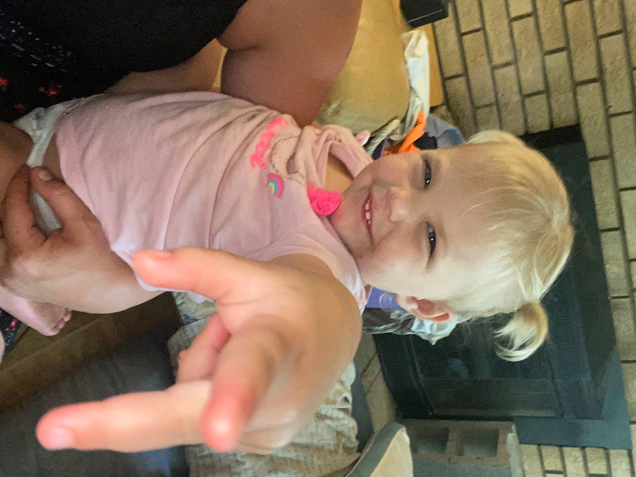 Penny joined the competition — help win amazing prizes! baby, chest, child, dress, event, eyewear, finger, fun, gesture, hairstyle, hand, happy, head, joy, mouth, nail, nose, person, smile, sunglasses