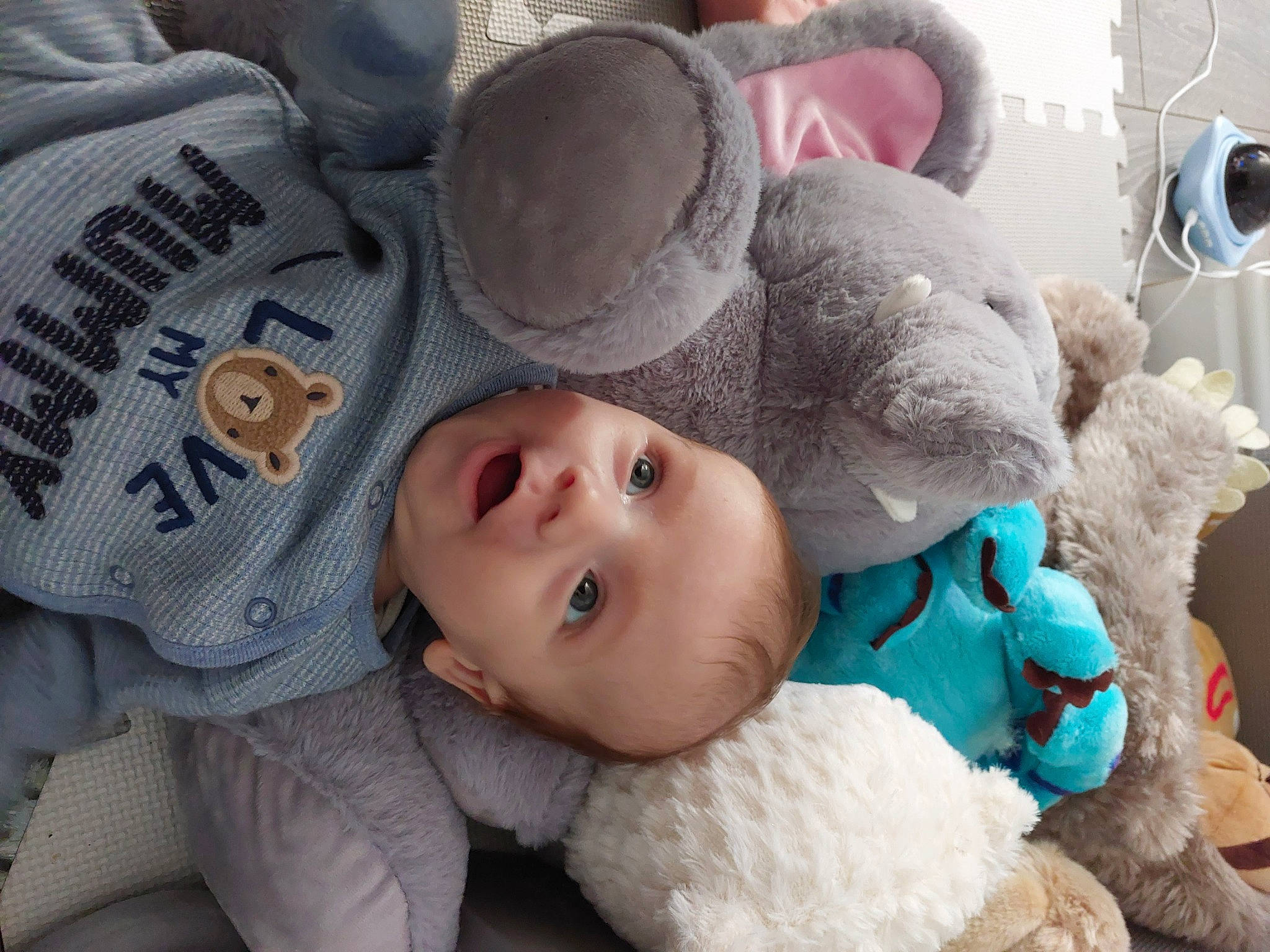 Bodhi is registered to the contest to win money with this photo: baby, baby_products, baby_toddler_clothing, cap, cheek, child, comfort, fun, happy, head, headgear, knit_cap, linens, mechanical_fan, nose, person, skin, smile, toddler, winter