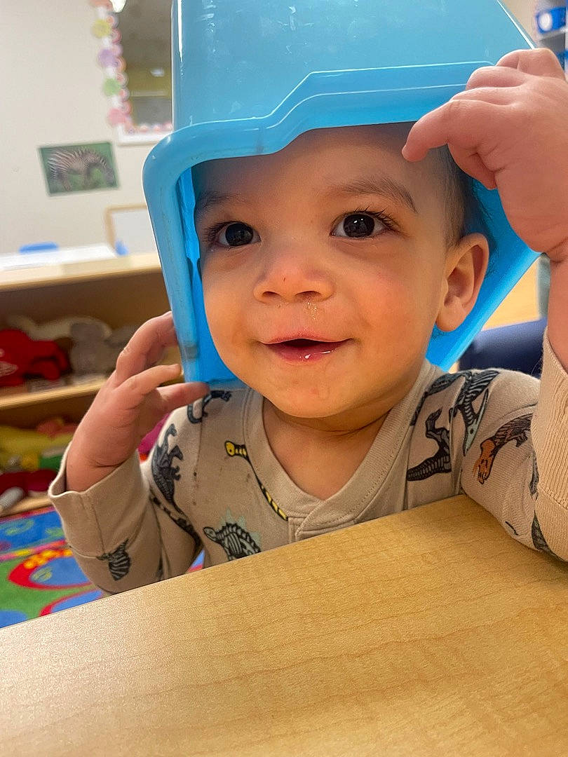 Tristyn joined the competition — help win amazing prizes! baby, baby_toddler_clothing, baseball_cap, blue, cap, cheek, chin, eye, finger, fun, gesture, hairstyle, happy, head, headwear, nose, person, skin, smile, thumb