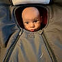 Ruth joined the competition — help win amazing prizes! baby, face, child, curious, padded_cover, zipper, indoor, portrait, head, eyes, expression, young, cute, infant, warm, cozy, fabric, clothing, person, closeup