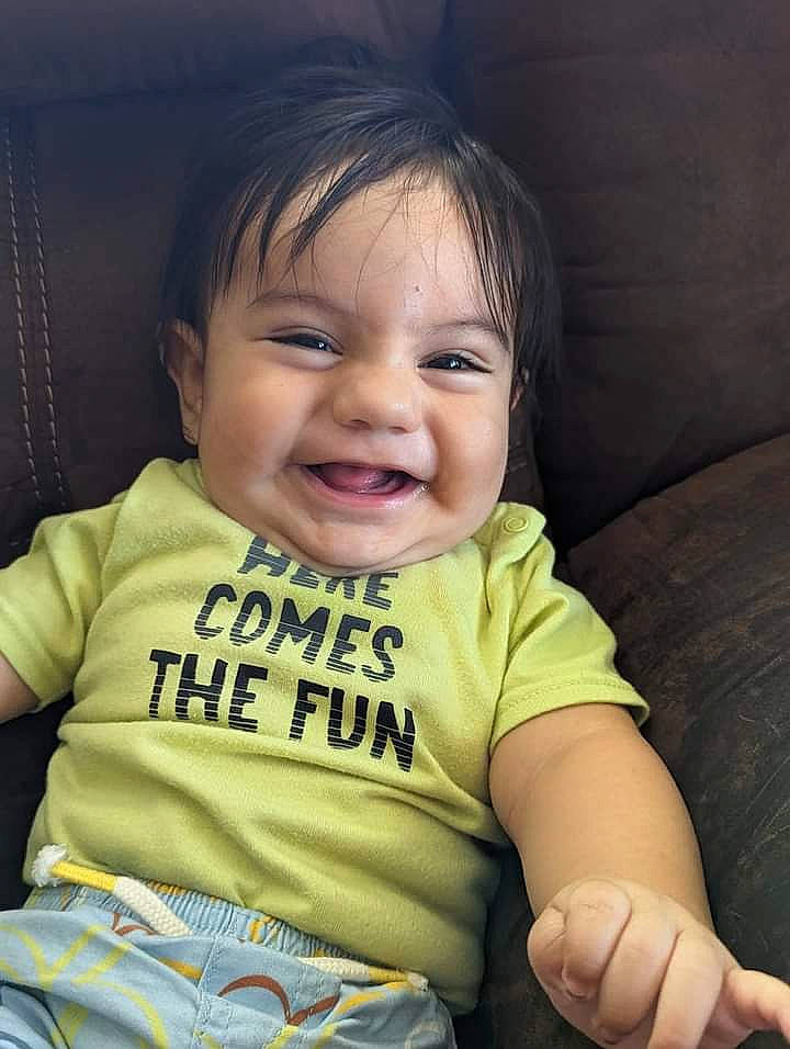 Oliver joined the competition — help win amazing prizes! arm, baby, baby_toddler_clothing, cheek, comfort, eye, eyebrow, finger, gesture, hand, happy, iris, joy, lip, mouth, nose, person, skin, sleeve, smile