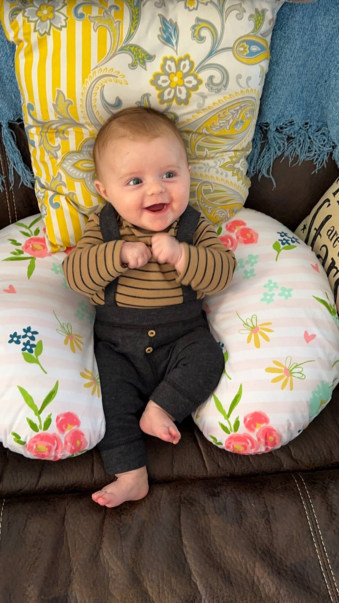 Aspen Grace joined the competition — help win amazing prizes! baby, baby_toddler_clothing, chair, cheek, child, comfort, couch, dress, face, happy, head, joy, lap, linens, person, pink, sitting, skin, sleeve, smile