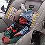 Rio is registered to the contest to win money with this photo: baby, infant, newborn, sleeping, car_seat, harness, safety_label, hat, toes, buckle, evenflo, portrait, seat_fabric, interior, soft_toys, nap, cute, tiny_hands, cozy, resting
