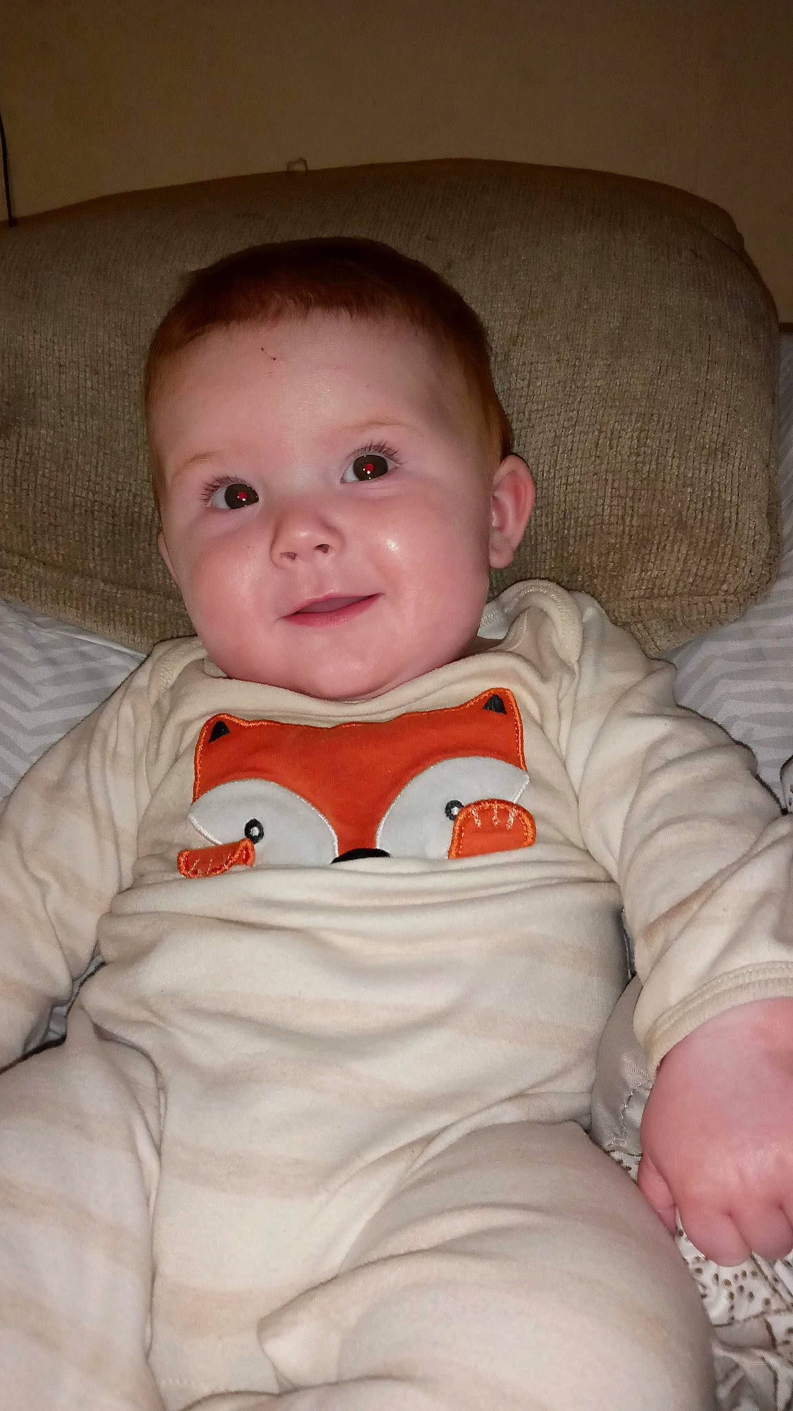 Steven joined the competition — help win amazing prizes! baby, baby_toddler_clothing, carmine, cheek, child, chin, collar, comfort, eye, facial_expression, iris, linens, lip, mouth, nose, person, sitting, skin, sleeve, smile