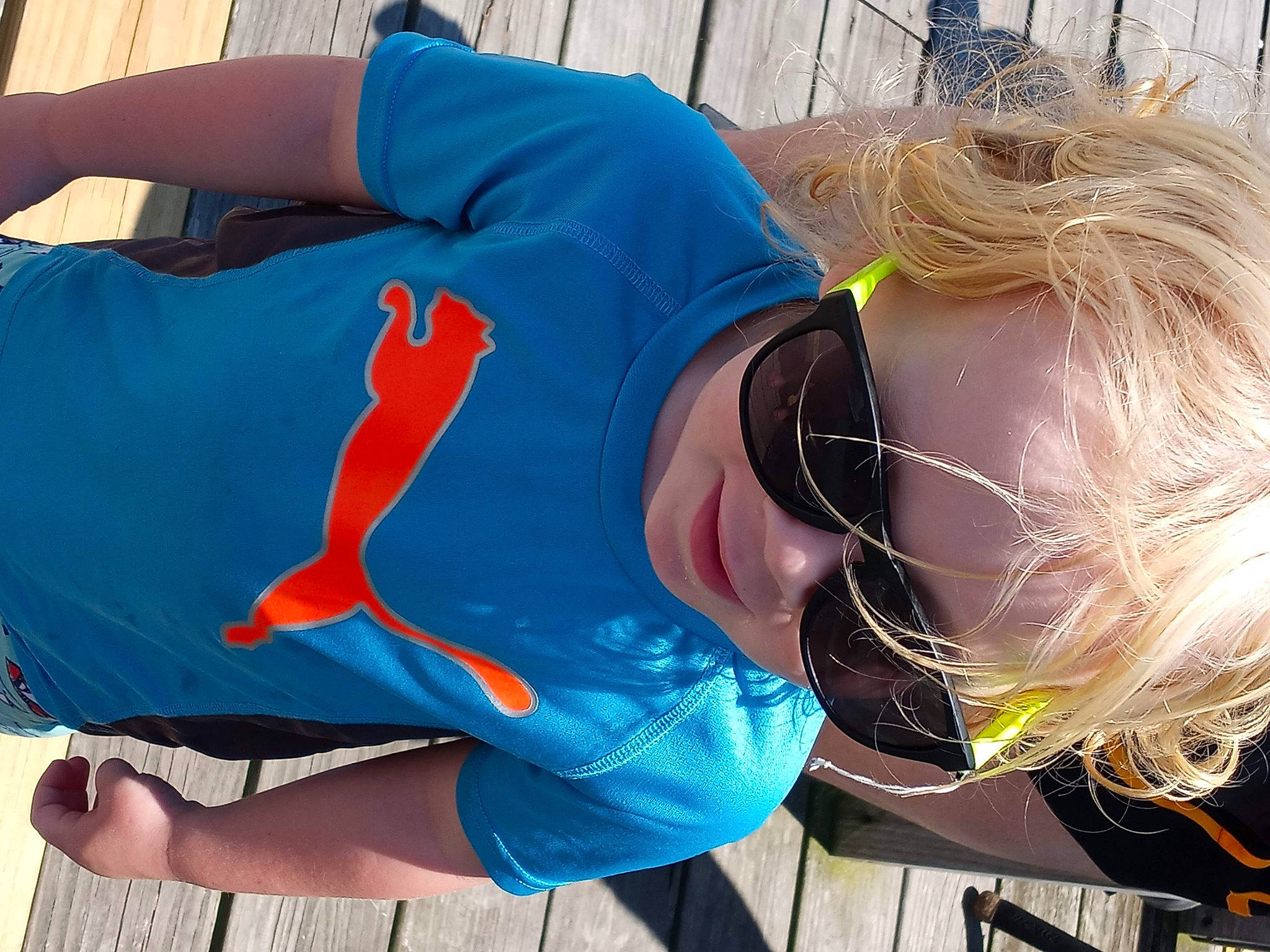 Jamie joined the competition — help win amazing prizes! blue, child, costume, elbow, electric_blue, eyewear, fashion_accessory, fun, hat, human_leg, leisure, person, personal_protective_equipment, recreation, sleeve, street_fashion, t_shirt, thigh