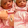 Serenity joined the competition — help win amazing prizes! baby, infant, child, portrait, pink_dress, headband, bow, soft_toy, blanket, cute, face, eyes, clothing, indoor, newborn, sitting, smiling, person, toddler, adorable