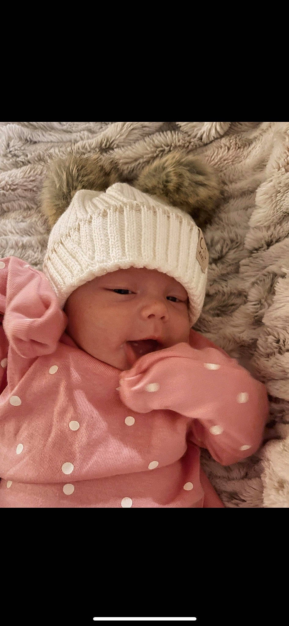 Lennon joined the competition — help win amazing prizes! baby, baby_products, baby_sleeping, baby_toddler_clothing, beanie, bonnet, cap, cheek, child, comfort, fur, grass, happy, headgear, headwear, knit_cap, linens, lip, person, portrait_photography