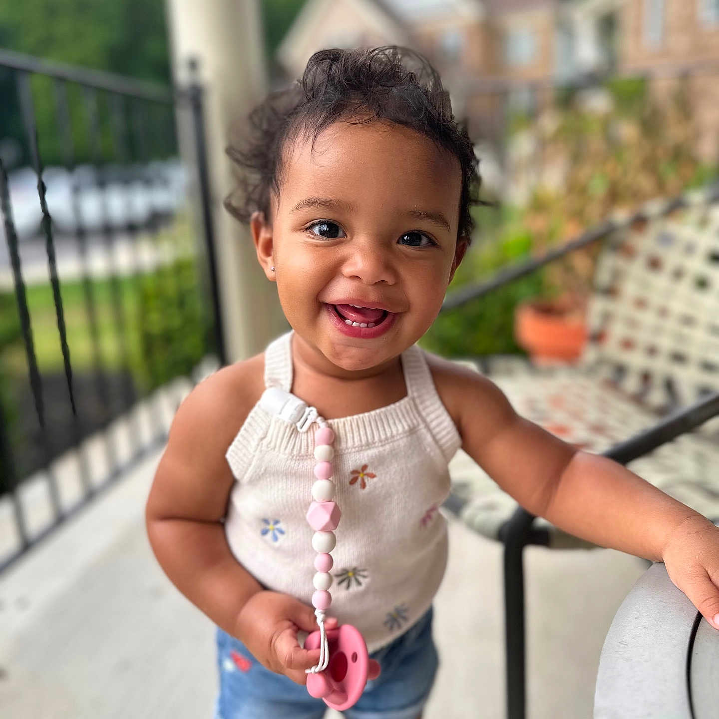 Naomi joined the competition — help win amazing prizes! accessories, child, city, clothing, face, female, girl, happy, head, jewelry, necklace, pants, person, photography, plant, portrait, pottedplant, road, shorts, smile