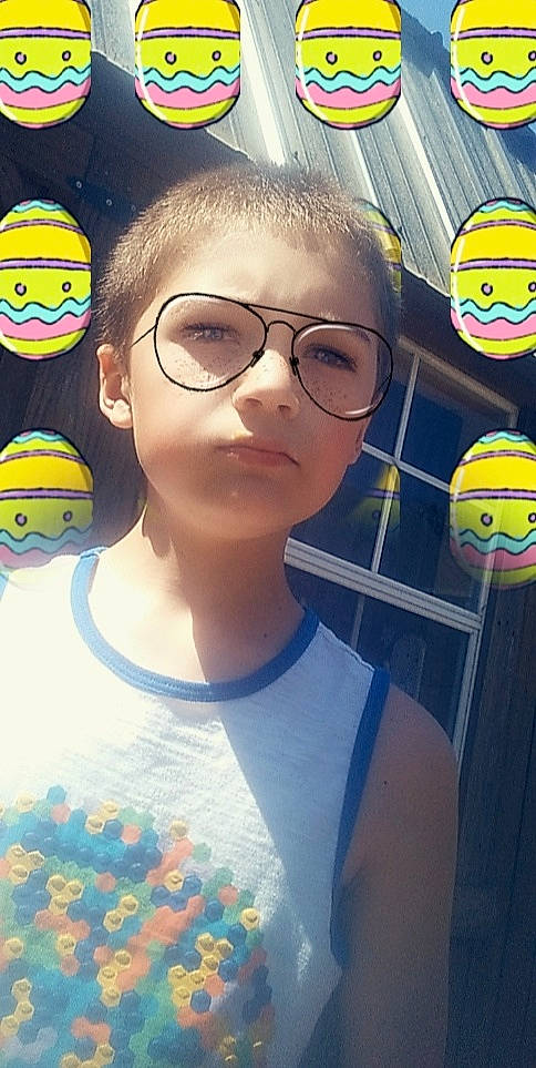 Dylan joined the competition — help win amazing prizes! art, ball, child, cool, electric_blue, eyewear, fun, glasses, happy, leisure, nose, person, personal_protective_equipment, play, recreation, selfie, space, t_shirt, toy, vision_care