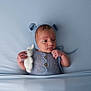 Lyssandro a rejoint le concours — aidez-le/la à gagner de superbes lots ! baby, newborn, blue_outfit, knitted_hat, knitted_toy, bunny, infant, portrait, lying_down, soft_texture, cute, small_hands, buttoned_sweater, headwear, bed, blanket, sleepwear, child, indoor, calm