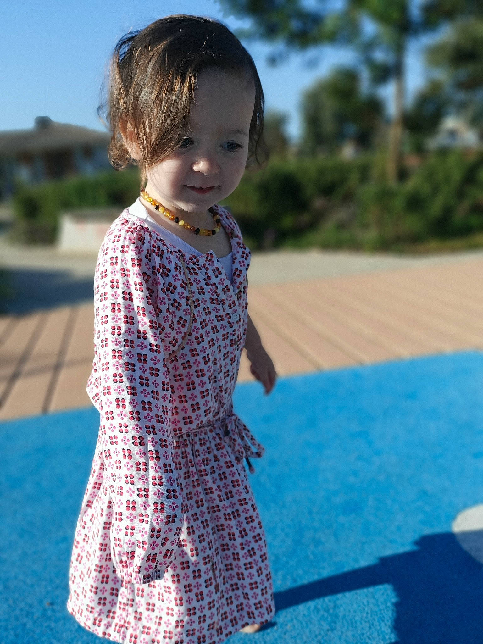 Antonia joined the competition — help win amazing prizes! blue, child, clothing, crochet, design, dress, knitting, outerwear, pattern, person, photography, pink, plant, skin, sleeve, summer, textile, toddler, wool