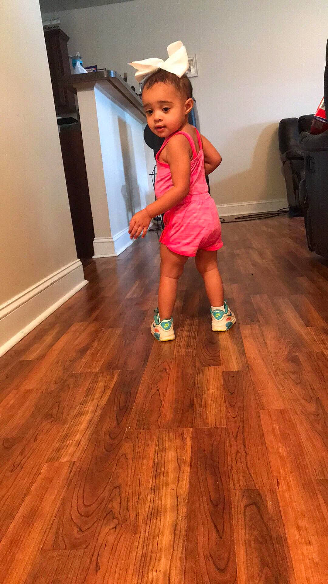 Kynslee joined the competition — help win amazing prizes! child, floor, flooring, fun, hardwood, human_leg, joint, laminate_flooring, leg, person, play, shoe, shoulder, skin, standing, toddler, varnish, wood, wood_flooring, wood_stain