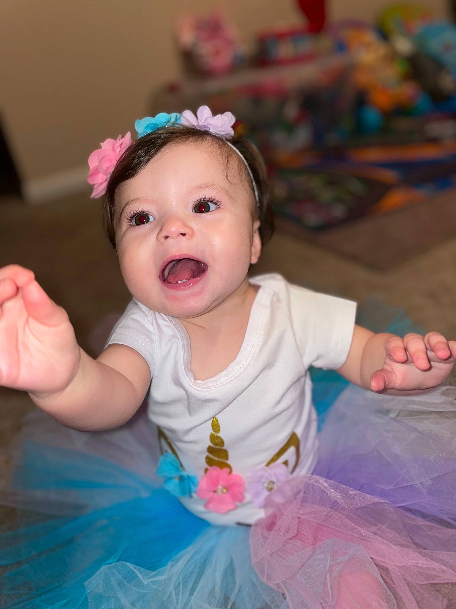 Ira joined the competition — help win amazing prizes! baby, baby_grabbing_for_something, baby_products, baby_toddler_clothing, child, costume_accessory, finger, foot, hair_accessory, hand, headband, headpiece, nail, party, person, pink, play, toddler, toe, tongue