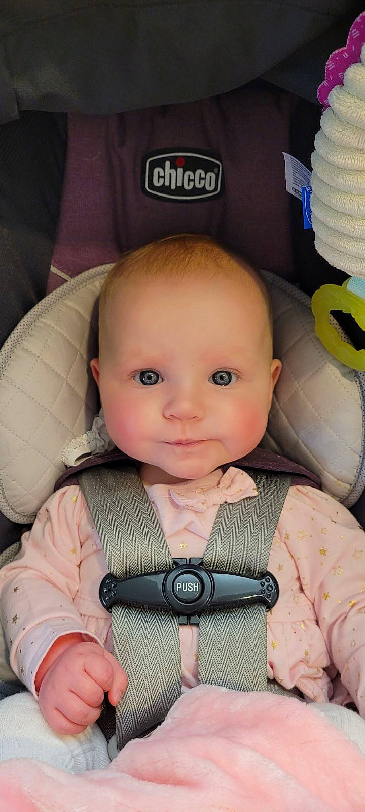Lanna joined the competition — help win amazing prizes! auto_part, baby, baby_carriage, baby_products, baby_toddler_clothing, car_seat, car_seat_cover, carmine, cheek, child, comfort, head, head_restraint, pattern, person, personal_protective_equipment, seat_belt, sitting, sleeve, smile